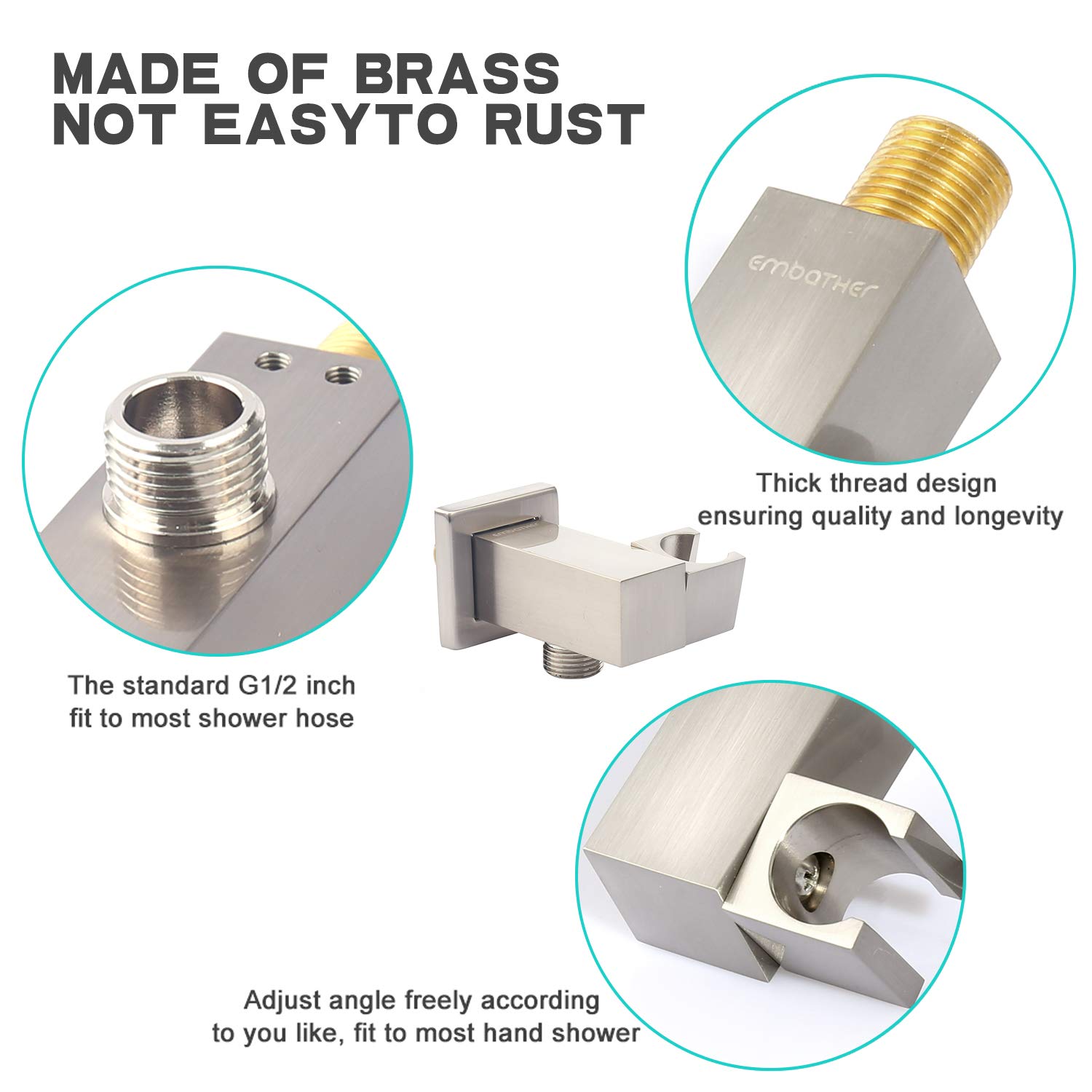 Square Shower Bracket Metal