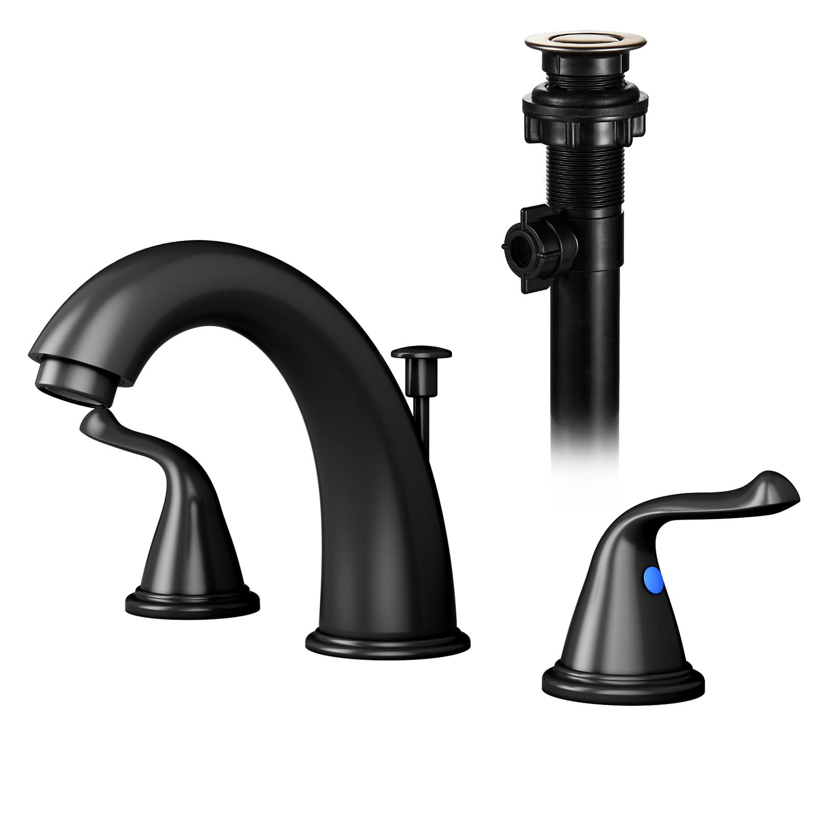 3-Hole 2-Handle RV Bathroom Sink Faucet w/Drain & Supply Lines