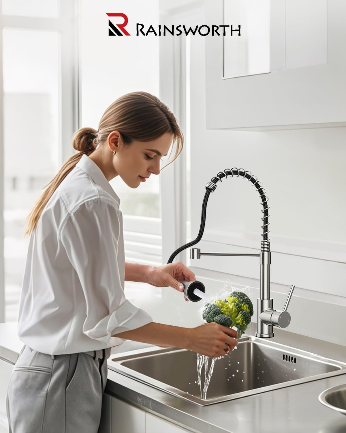 Spring-Loaded Pull-Down Kitchen Faucet (HD040）