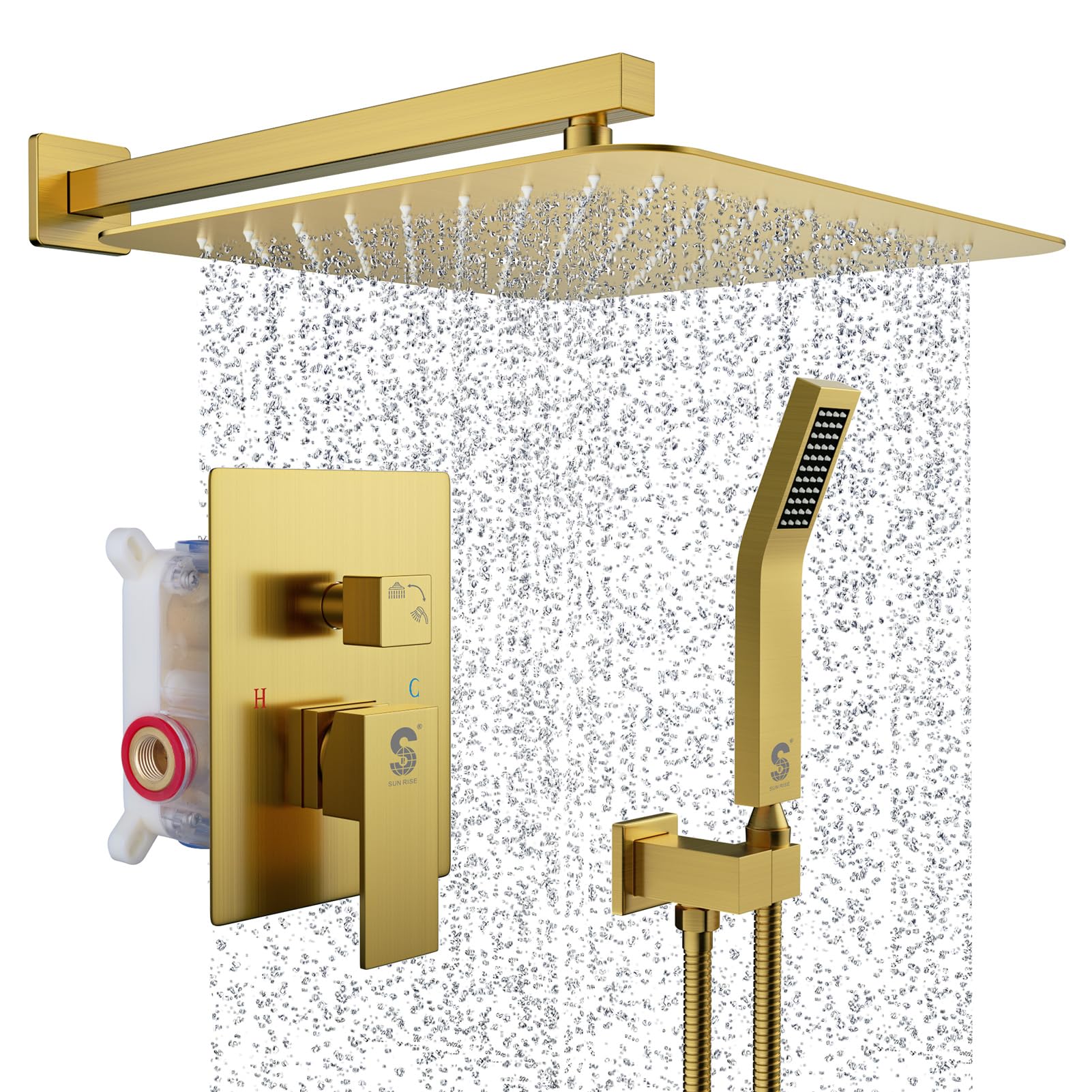 Wall-mounted Shower Arm Shower System(Square)