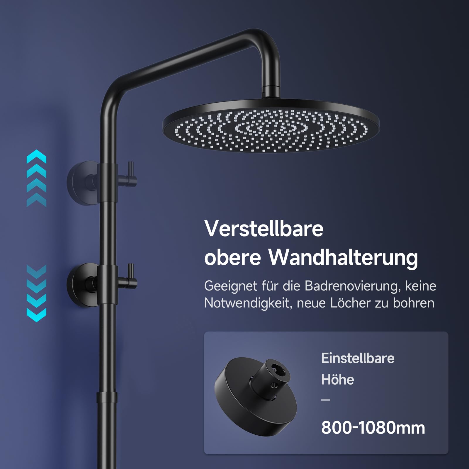 Shower Kit with Button Diverter with Shelf