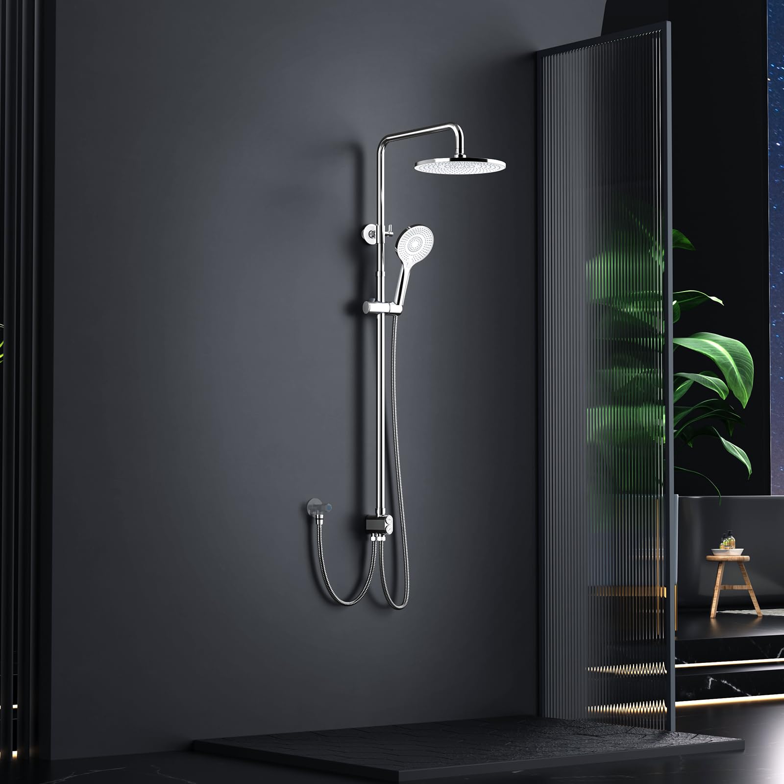 Shower Kit with Button Diverter