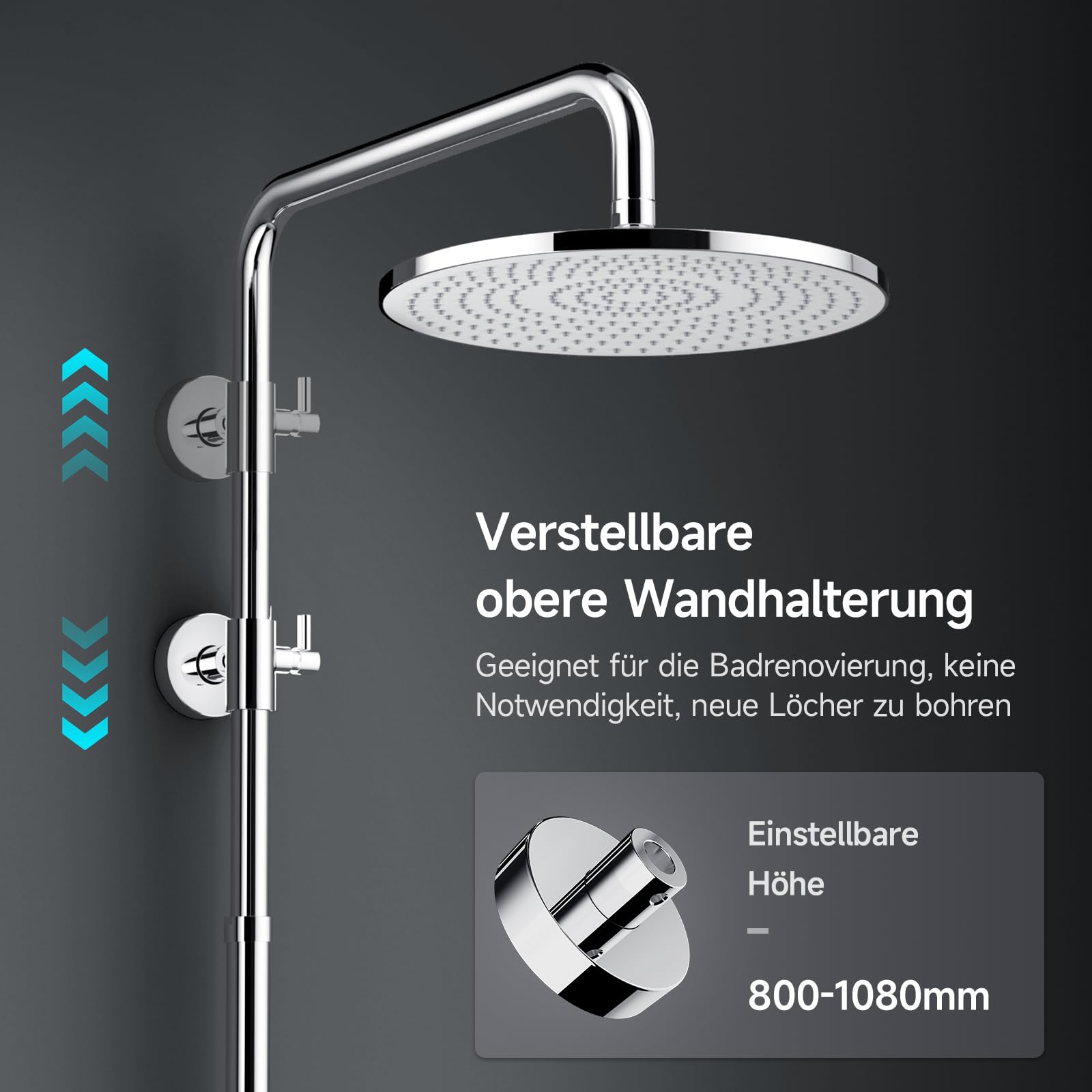 Shower Kit with Button Diverter with Shelf