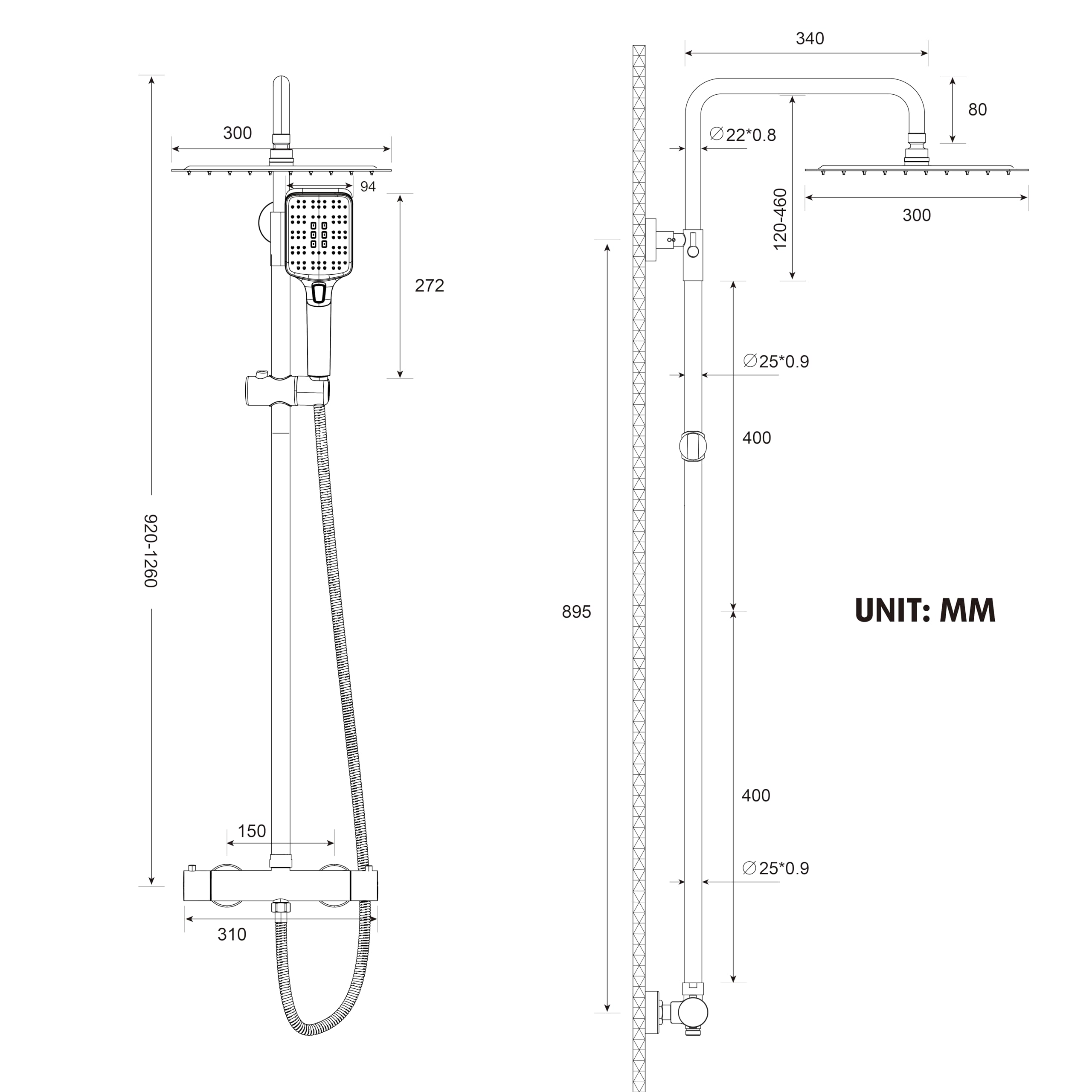 Traditional Shower Set (Thermostatic)