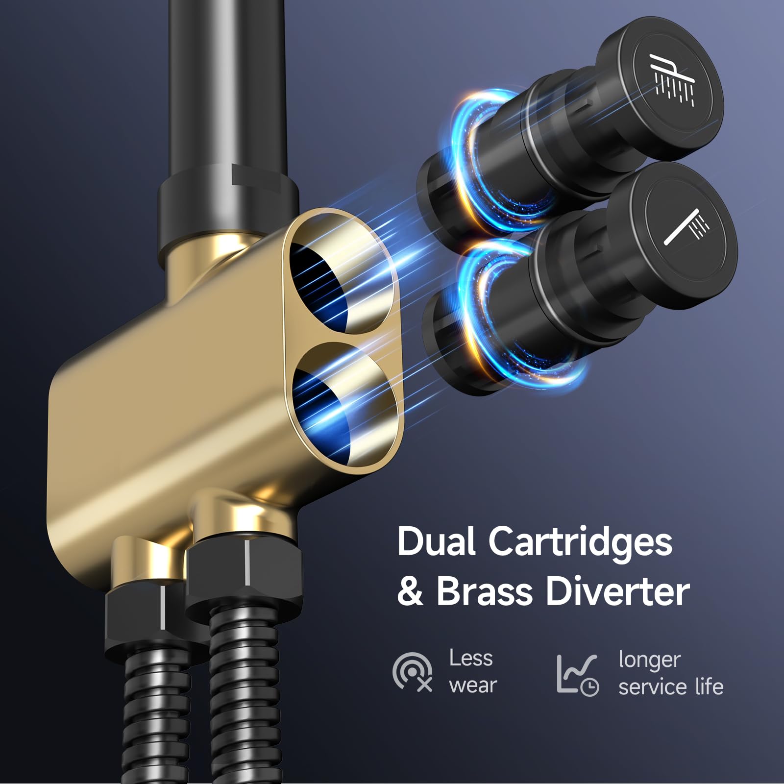 Shower Kit with Button Diverter