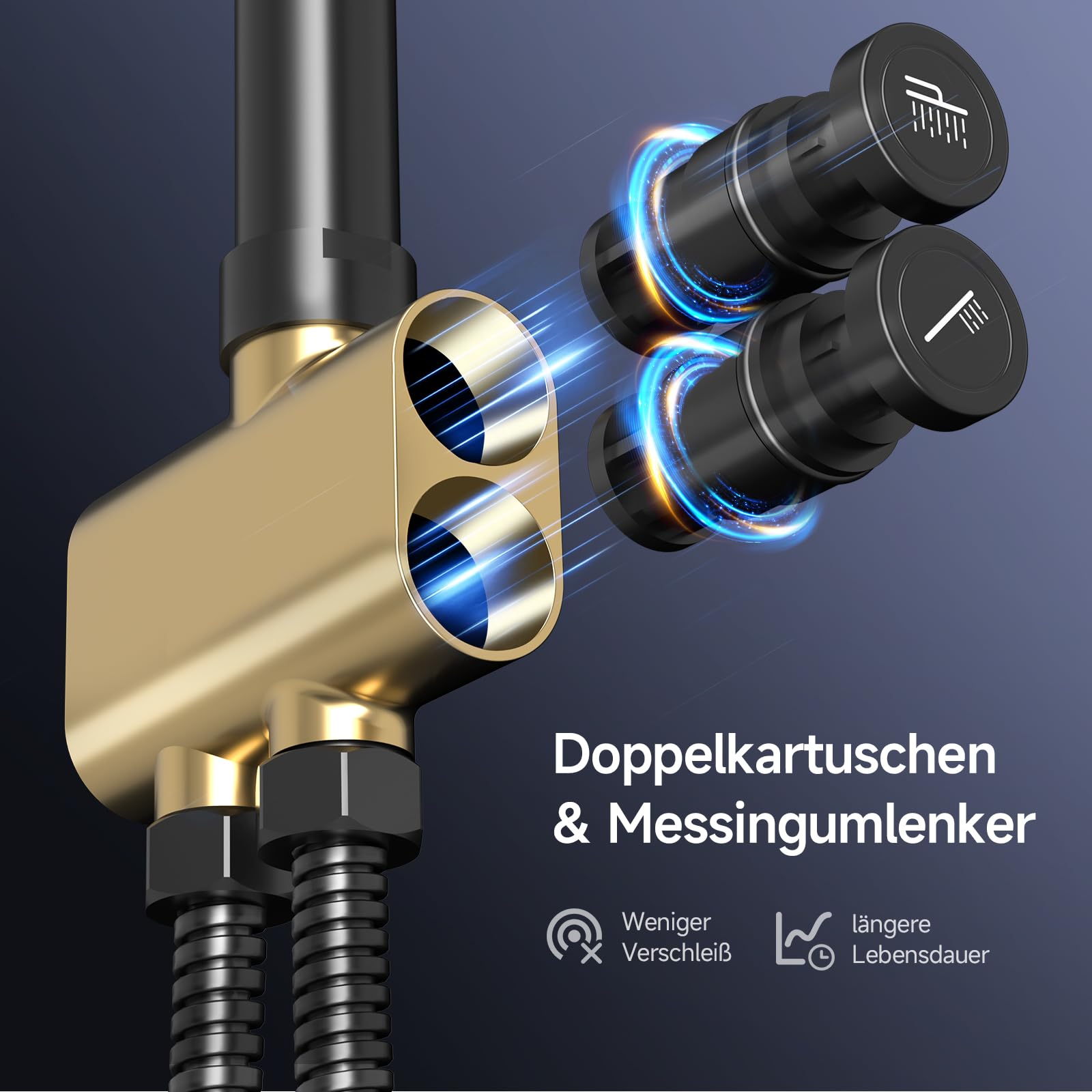 Shower Kit with Button Diverter with Shelf