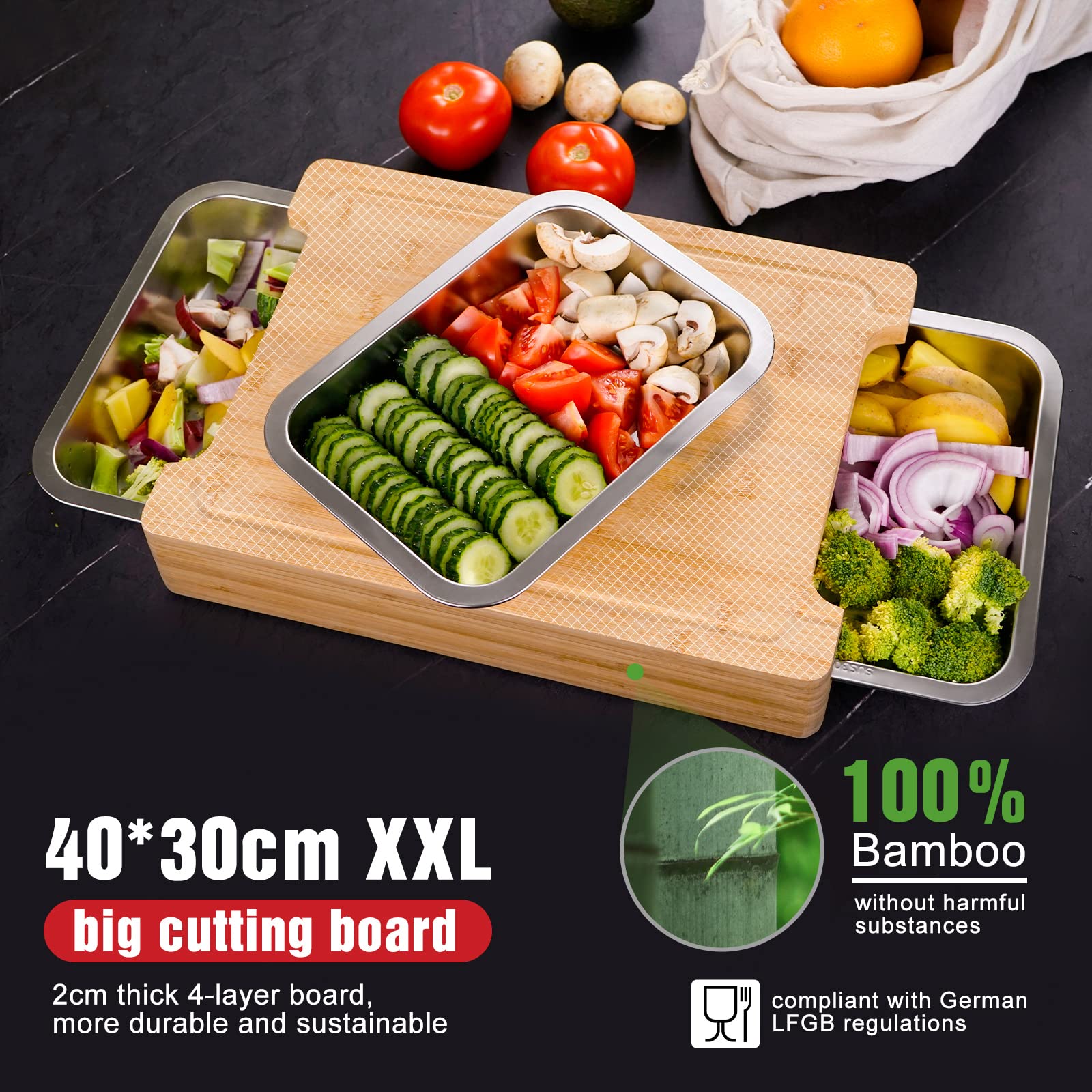 Chopping Board with Crumb Tray