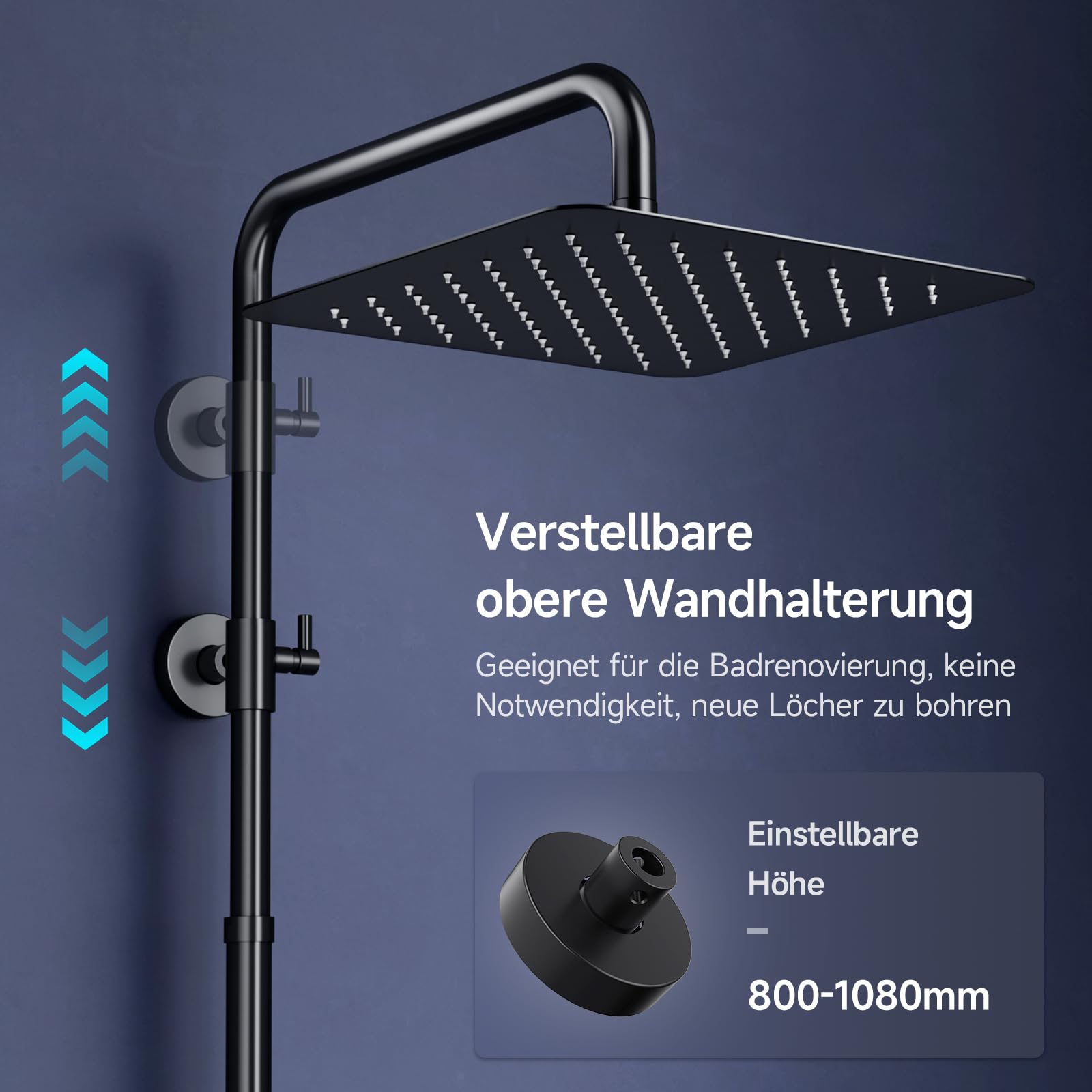 Shower Kit with Button Diverter with Shelf