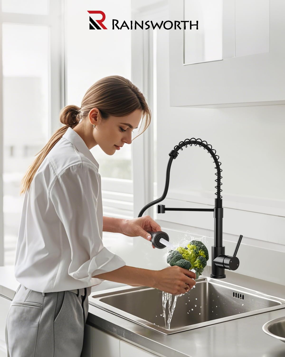 Spring-Loaded Pull-Down Kitchen Faucet (HD040）