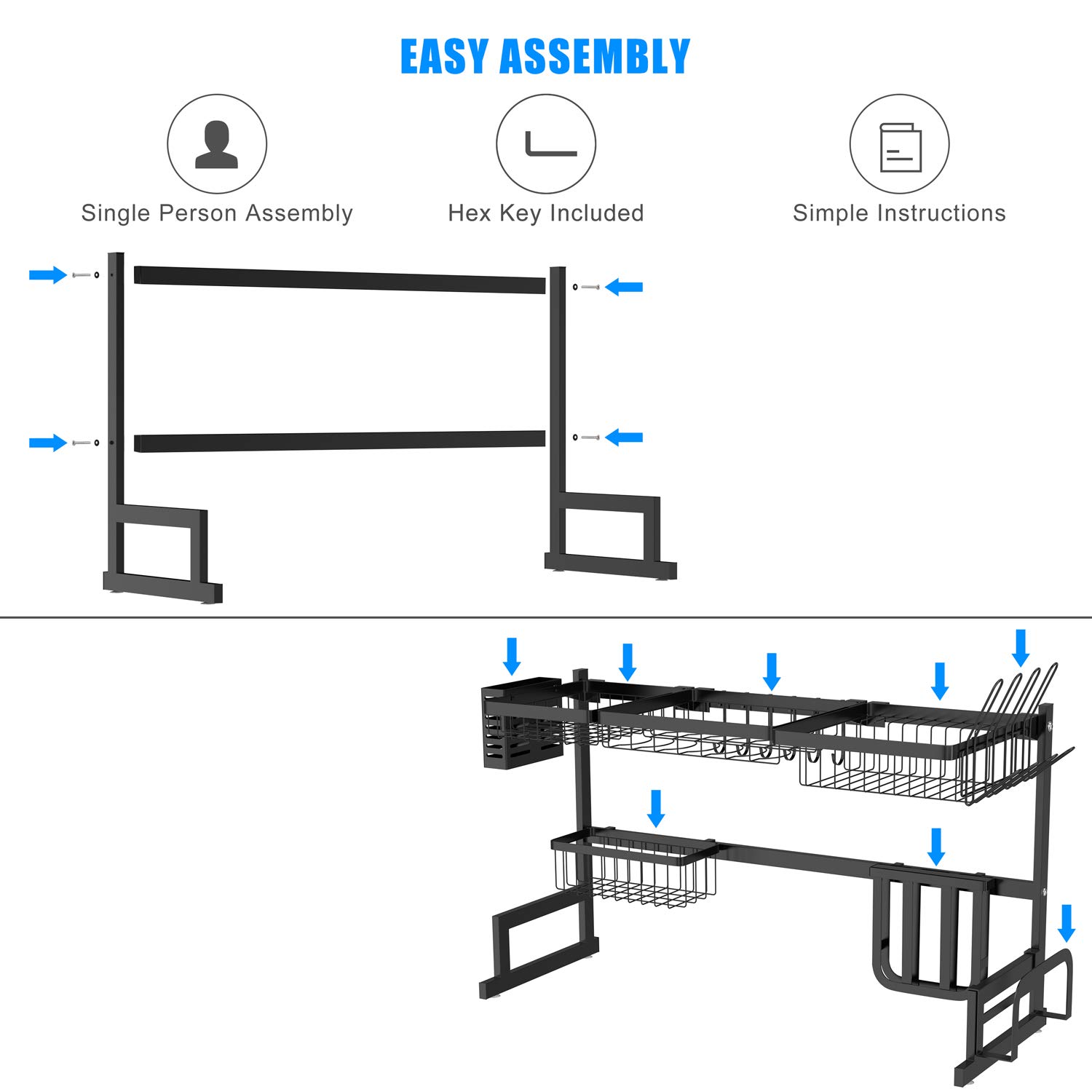 Over-Sink Dish Drying Rack