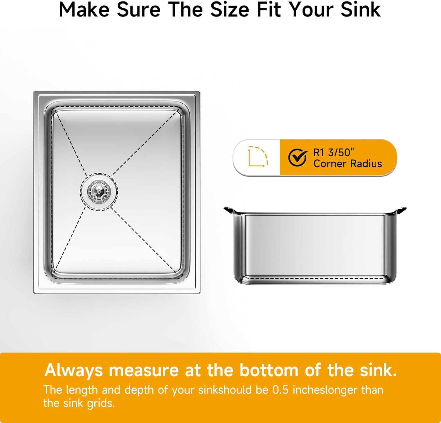 Stainless Steel Sink Grid, 17.5 X 13.5