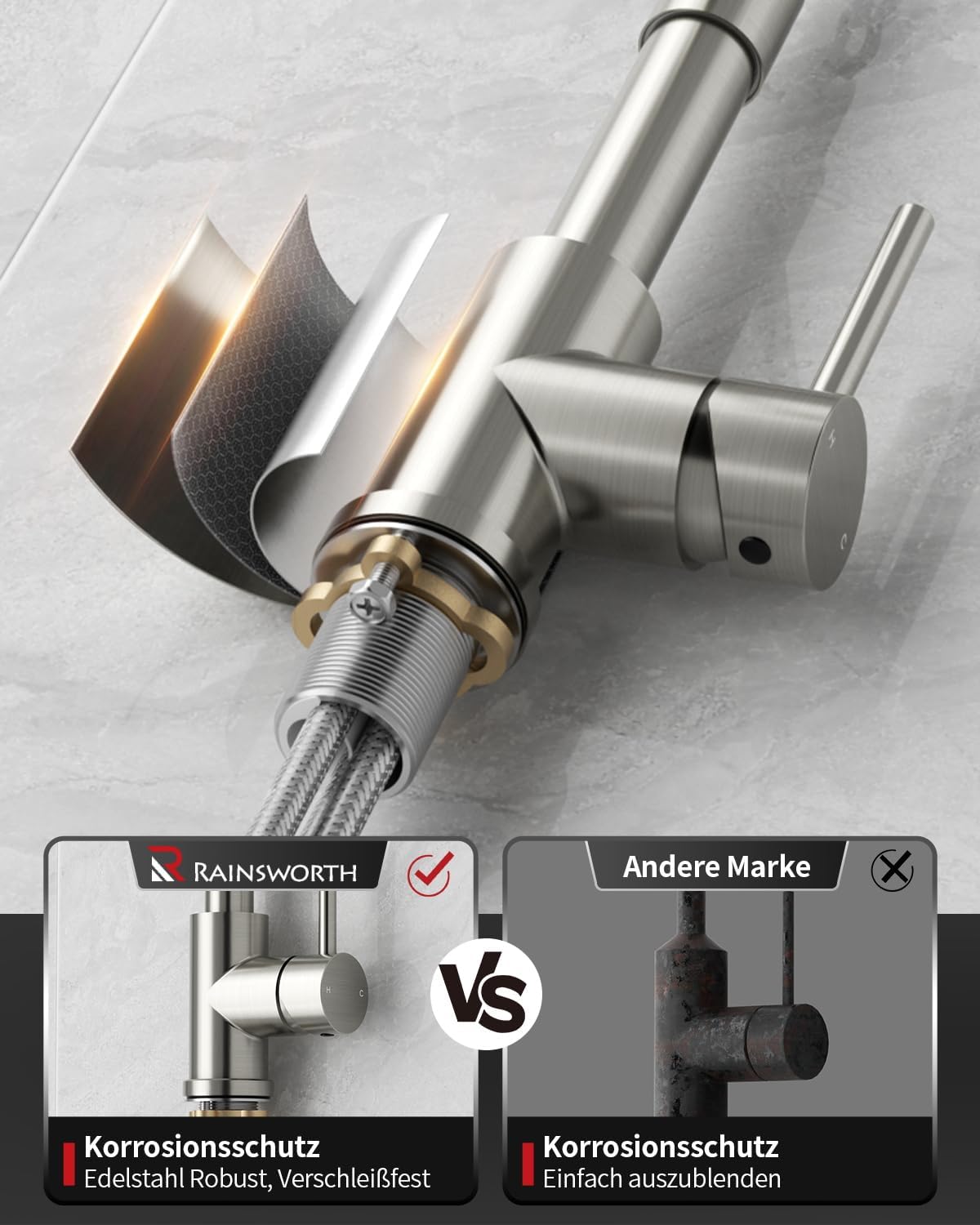 Spring-Loaded Pull-Down Kitchen Faucet (HD040）