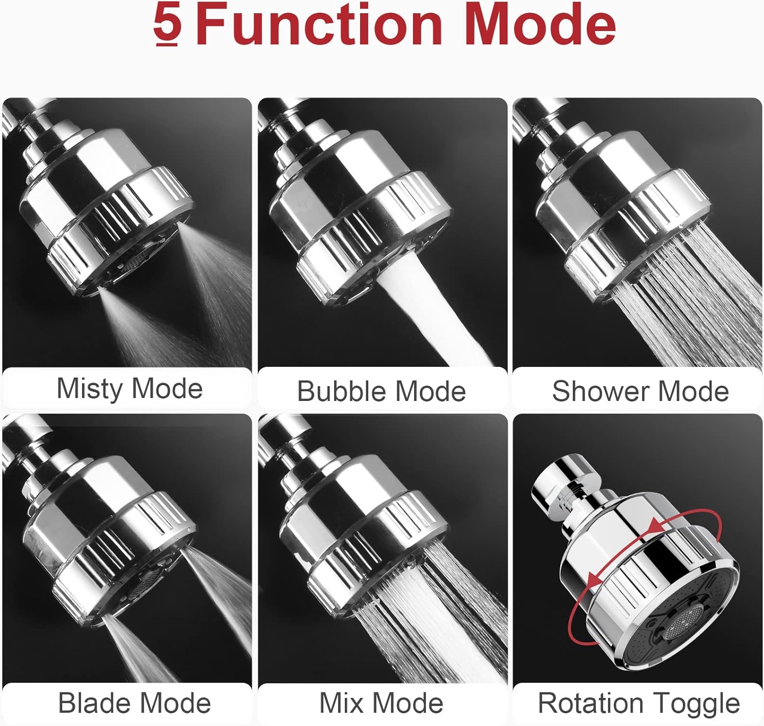 5 Function Faucet Aerator Water Jet