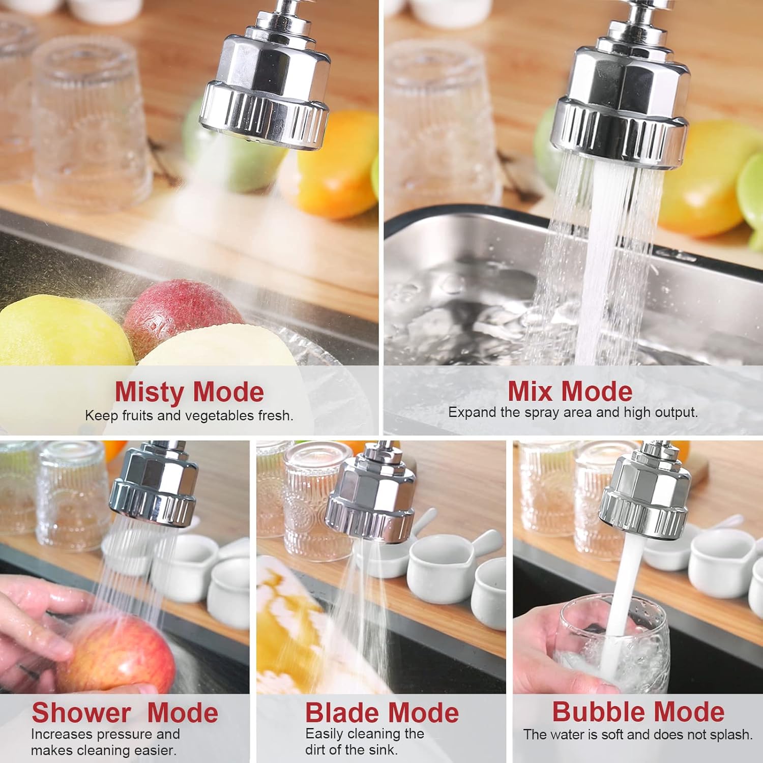 5 Function Faucet Aerator Water Jet