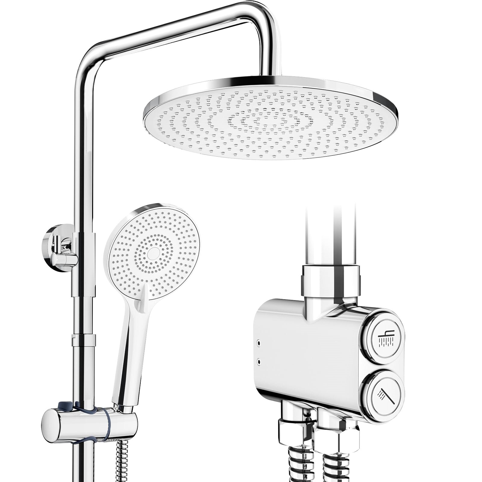 Shower Kit with Button Diverter