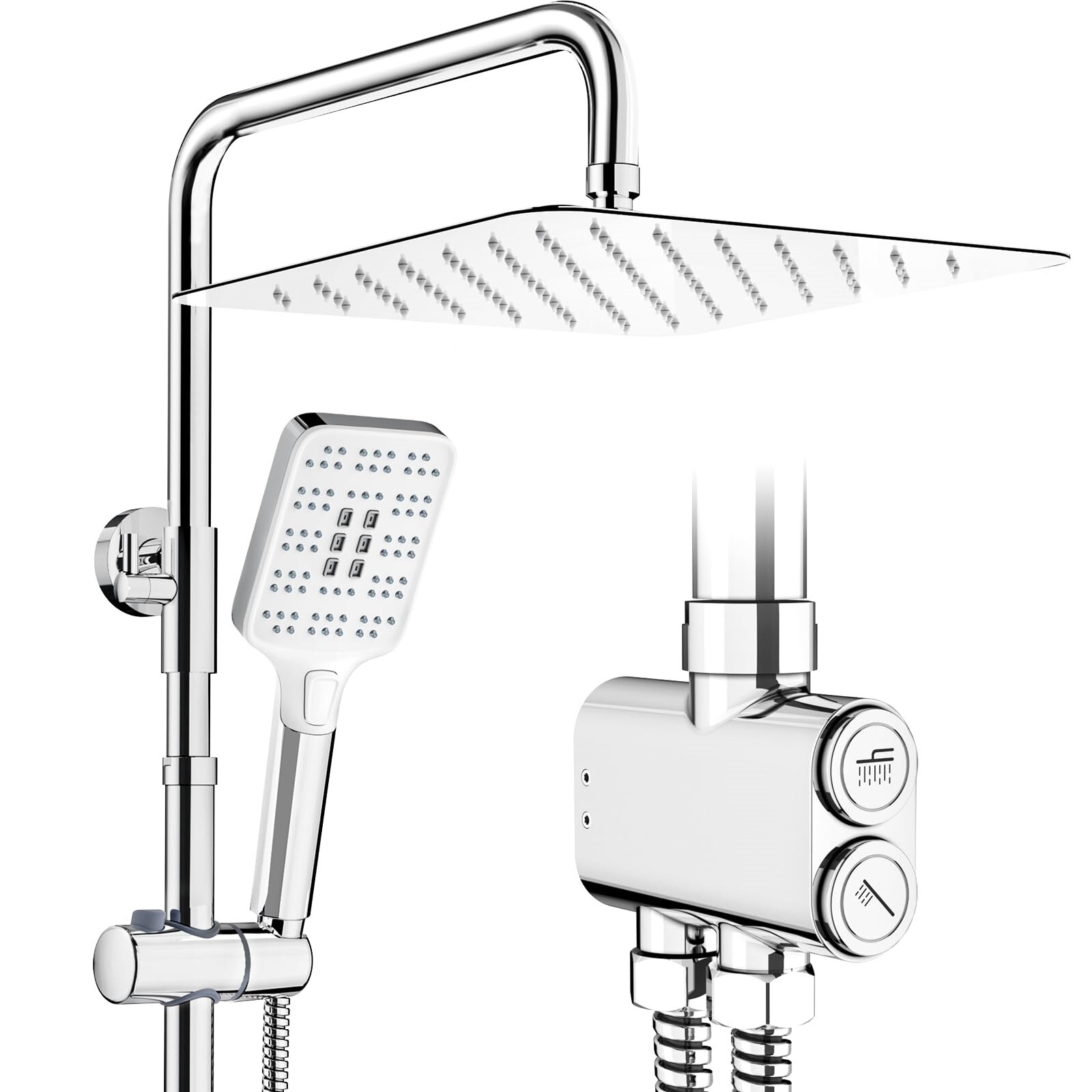 Shower Kit with Button Diverter