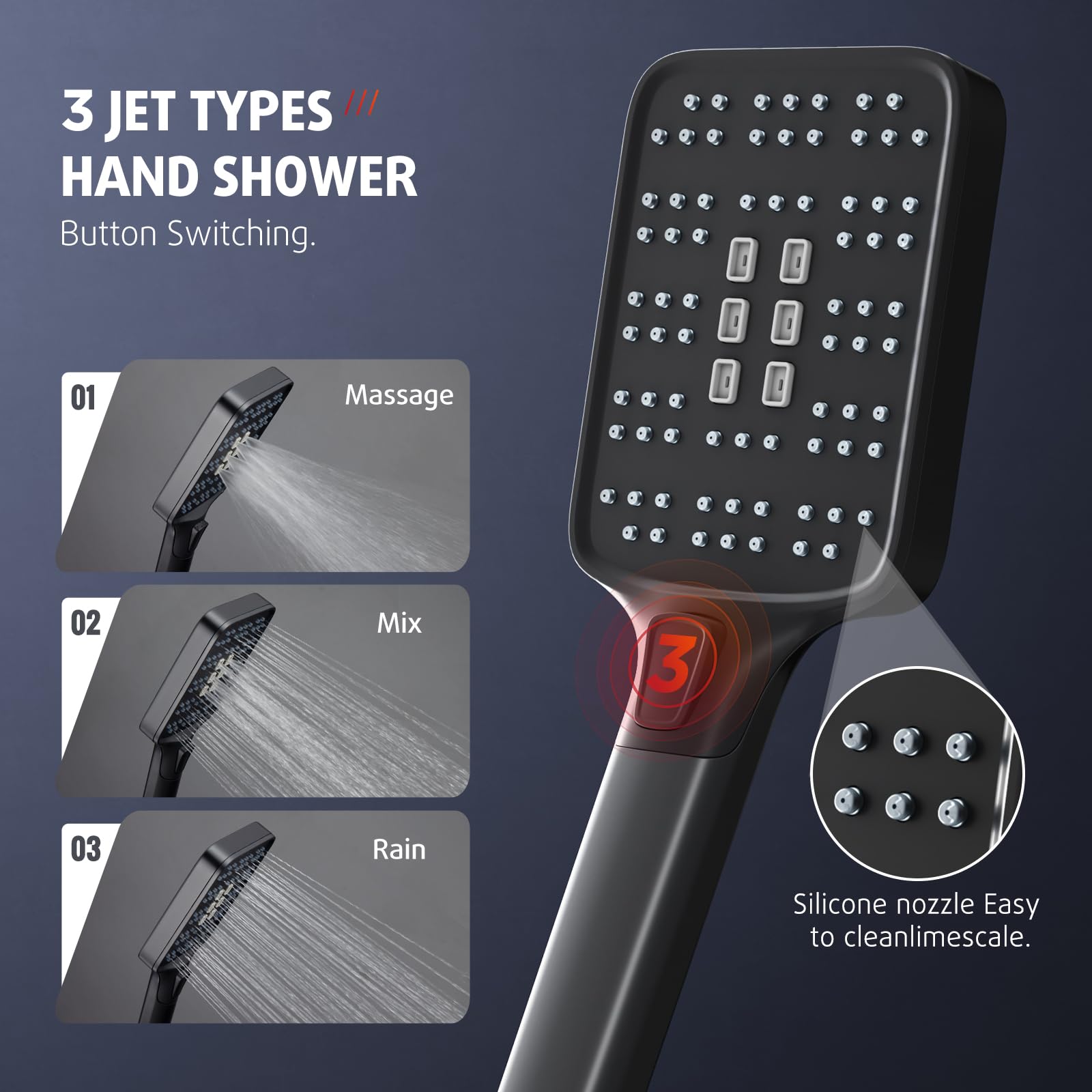 Shower Kit with Button Diverter
