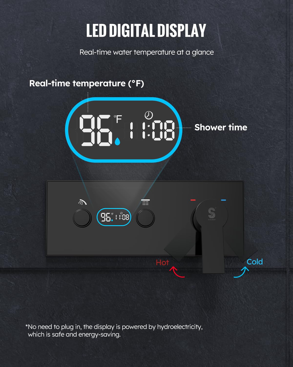 LED Digital Display Shower System