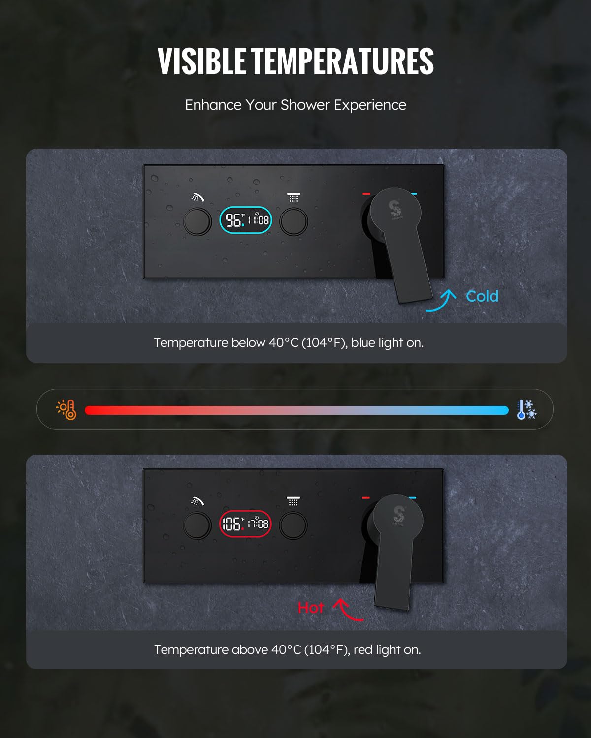 LED Digital Display Shower System