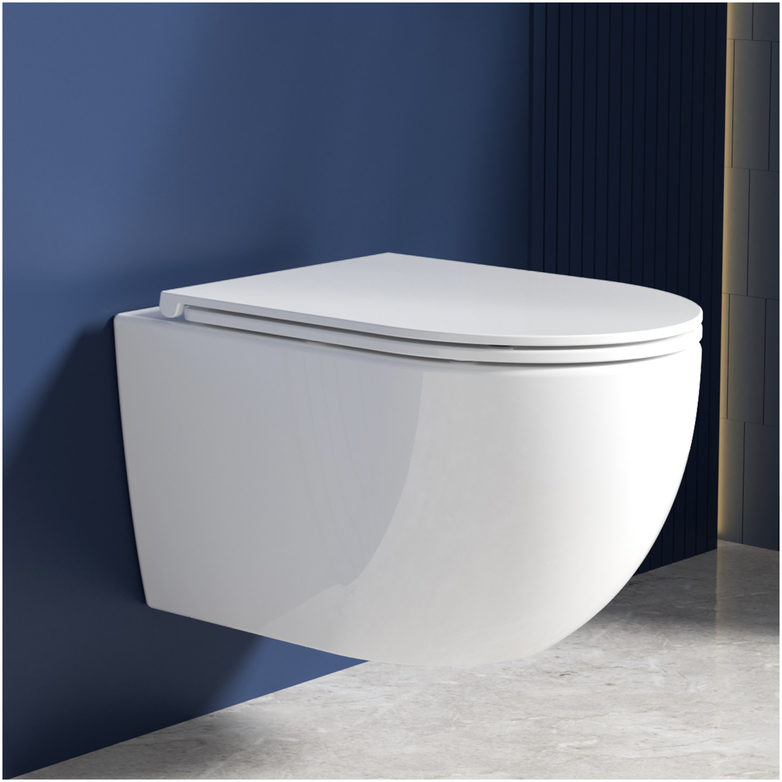Single-hole Swirl-flush Wall-hung Toilet - D01 Series, Round-arc 49cm