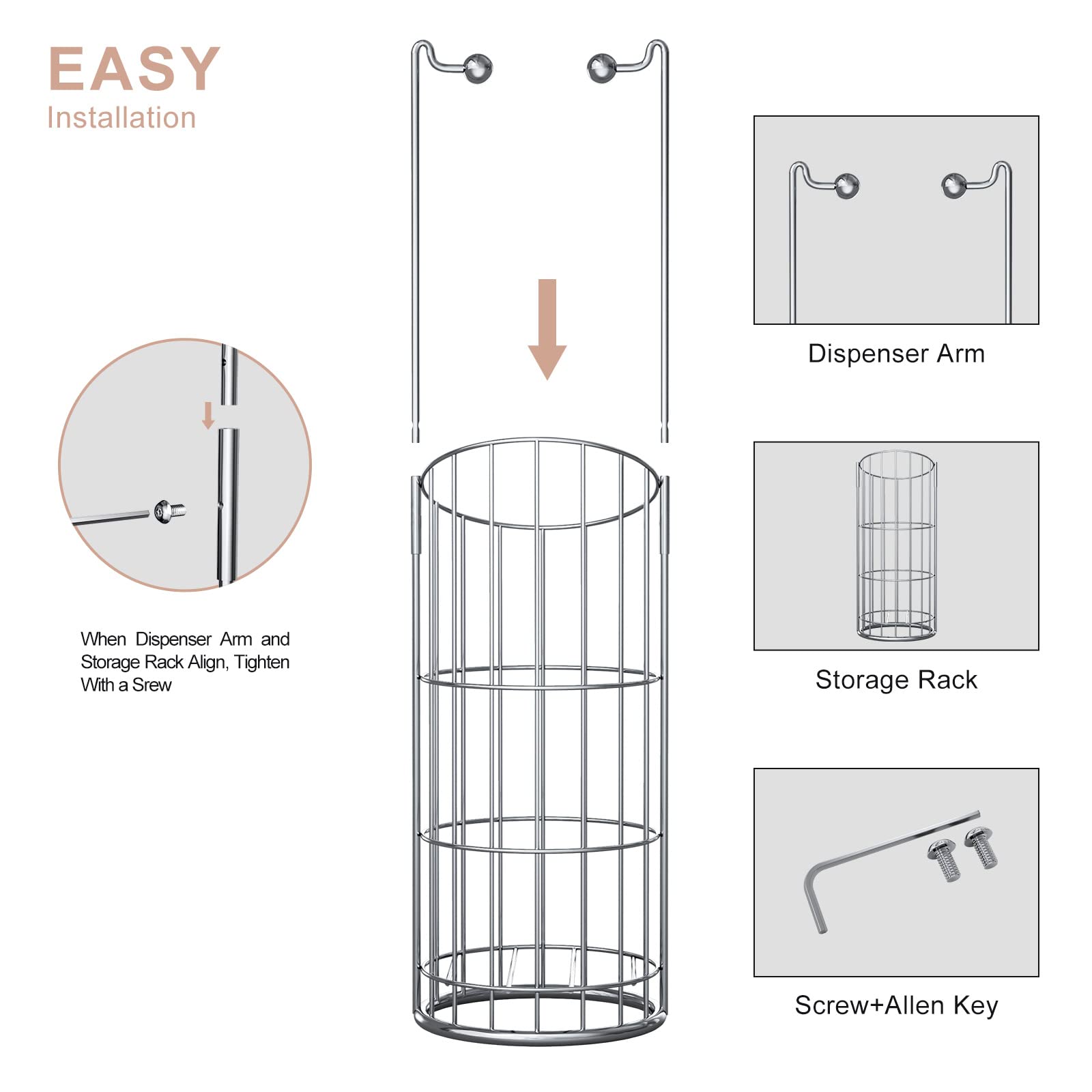 Toilet Paper Holder with High Raised Base