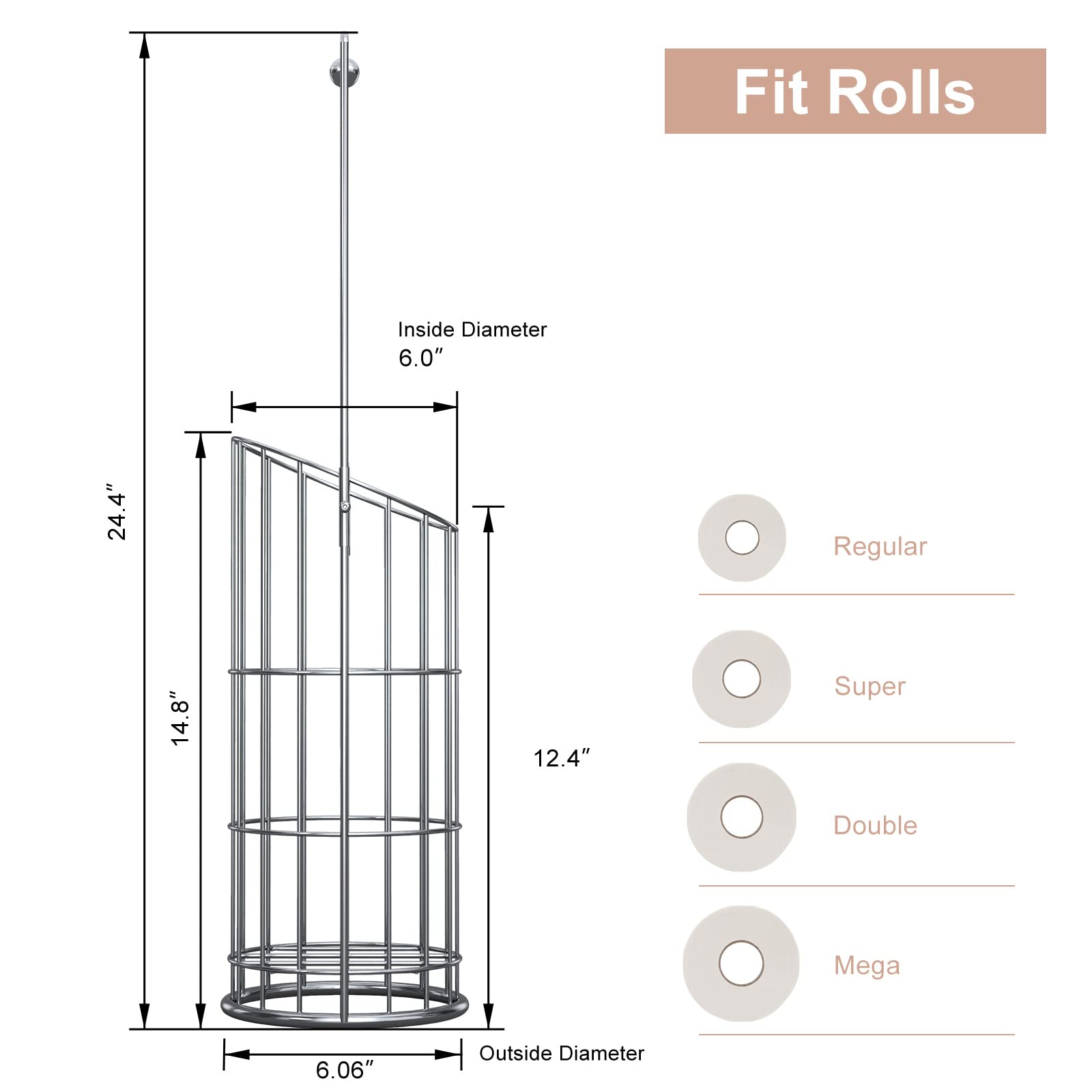 Toilet Paper Holder with High Raised Base