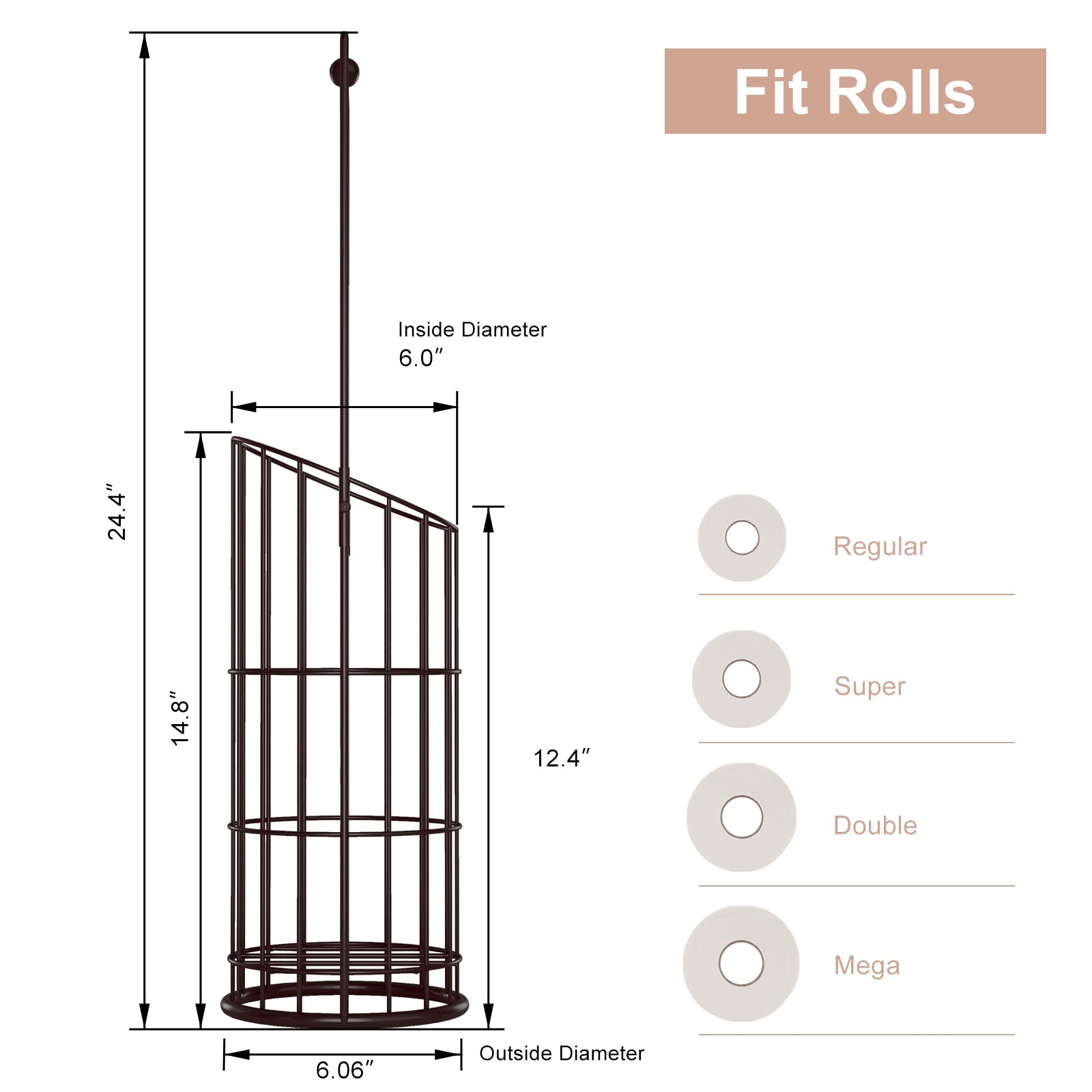 Toilet Paper Holder with High Raised Base