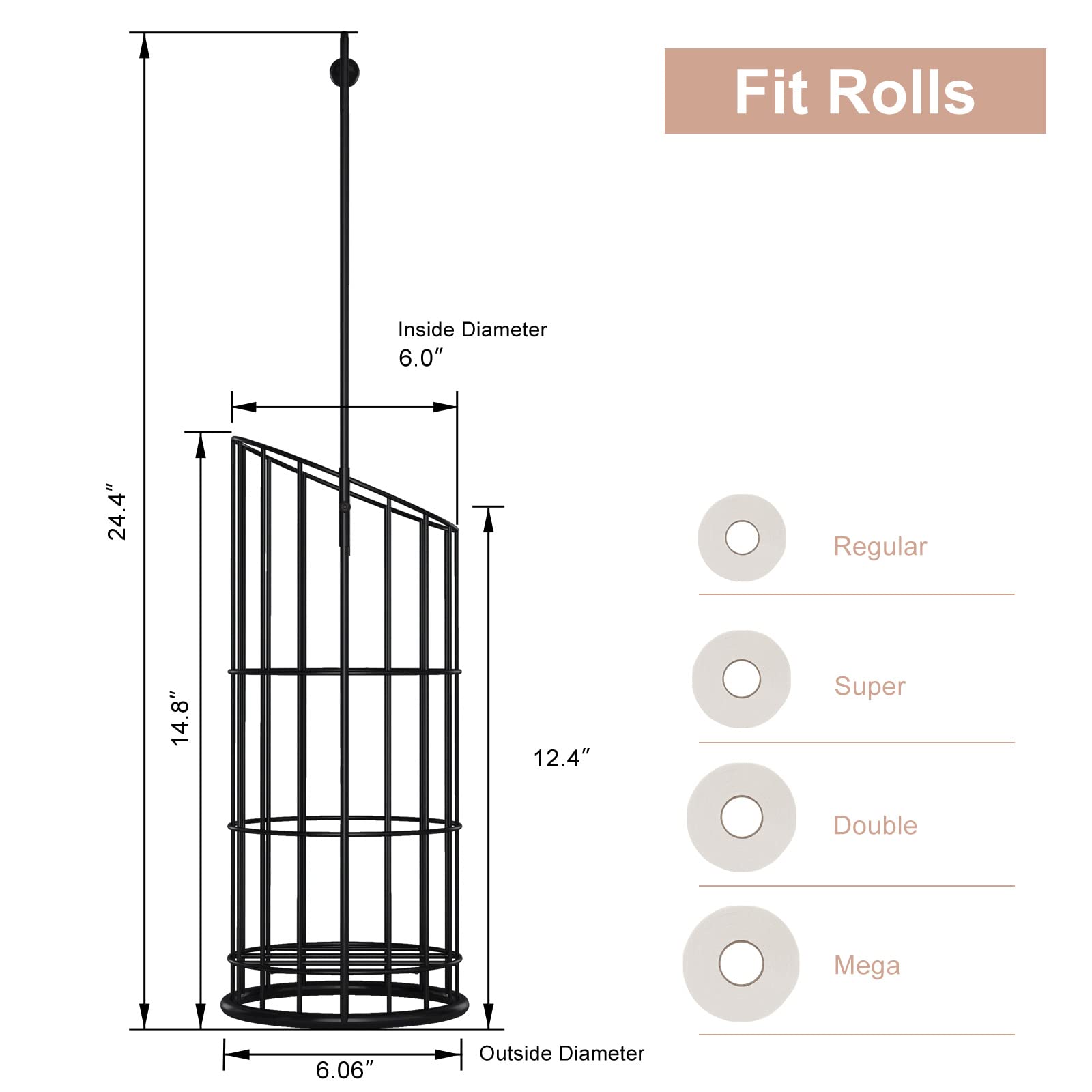 Toilet Paper Holder with High Raised Base
