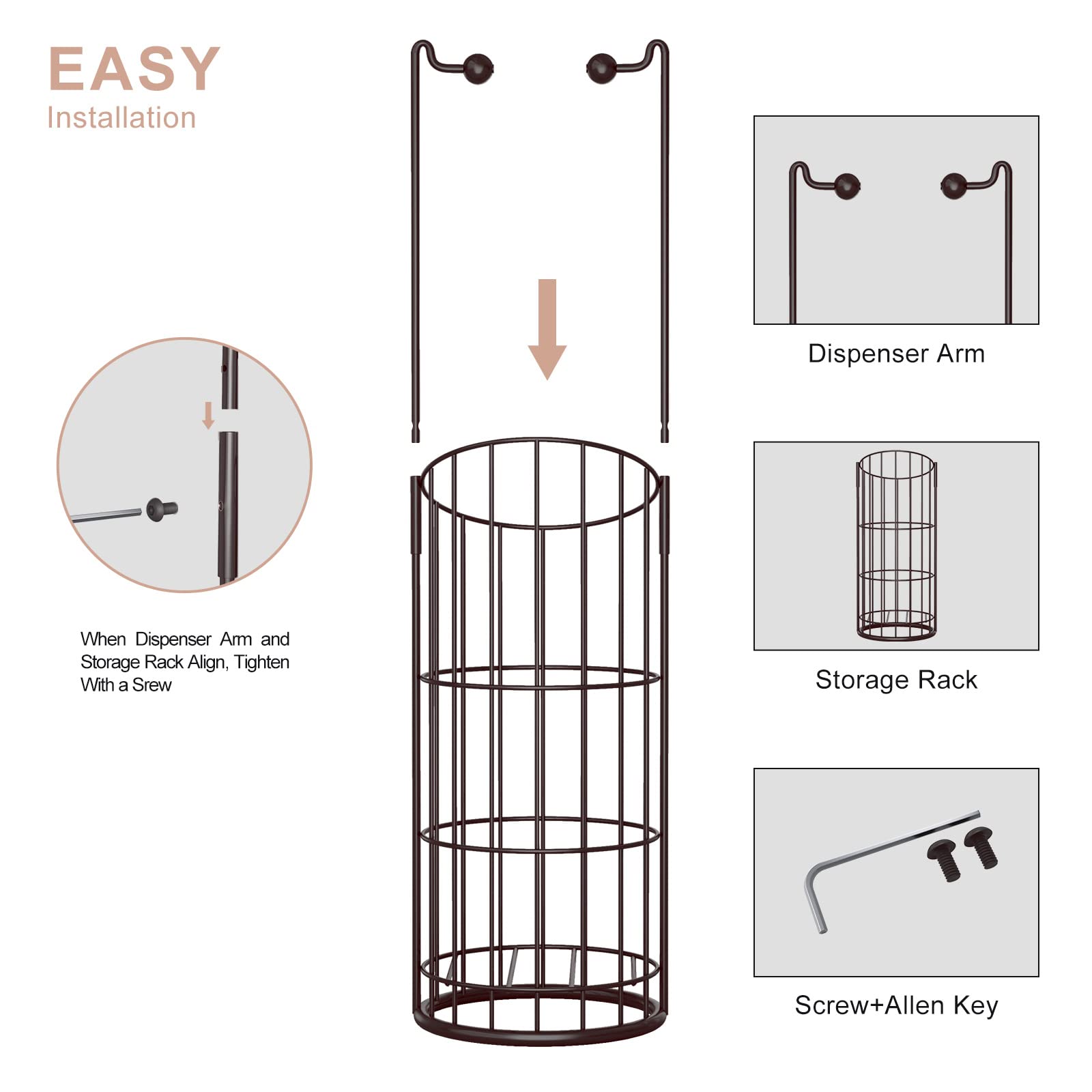 Toilet Paper Holder with High Raised Base