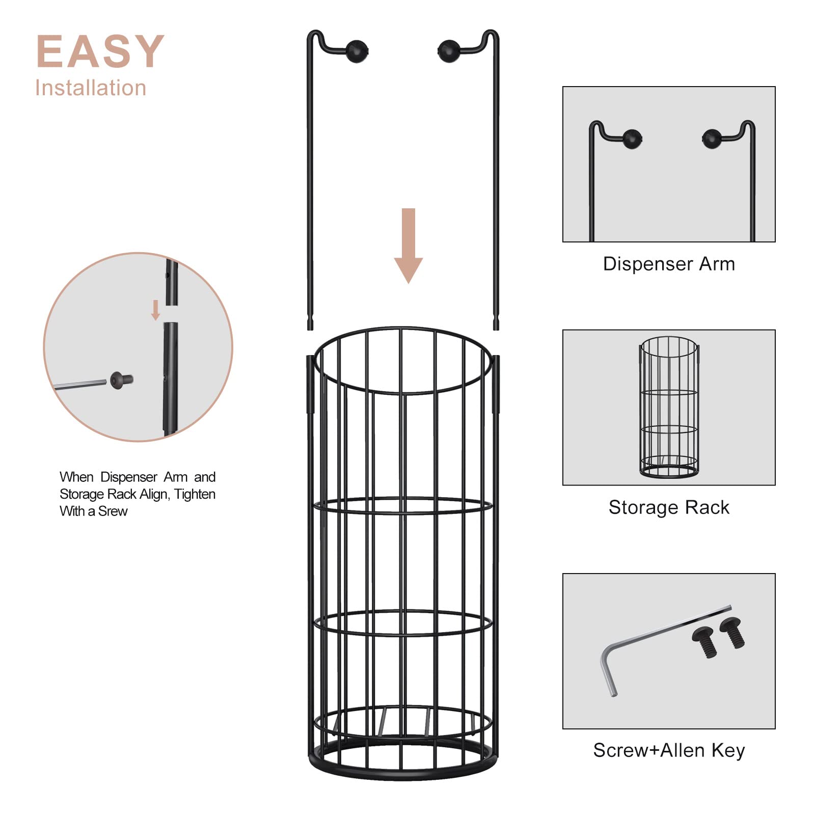 Toilet Paper Holder with High Raised Base
