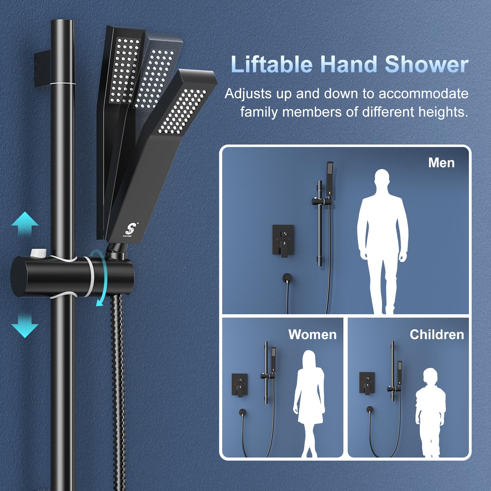 8-Inch Square Shower Faucet System