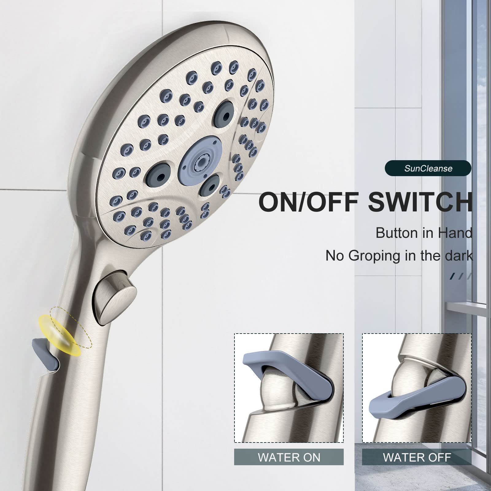 7-Setting Handheld Shower with Pause Switch