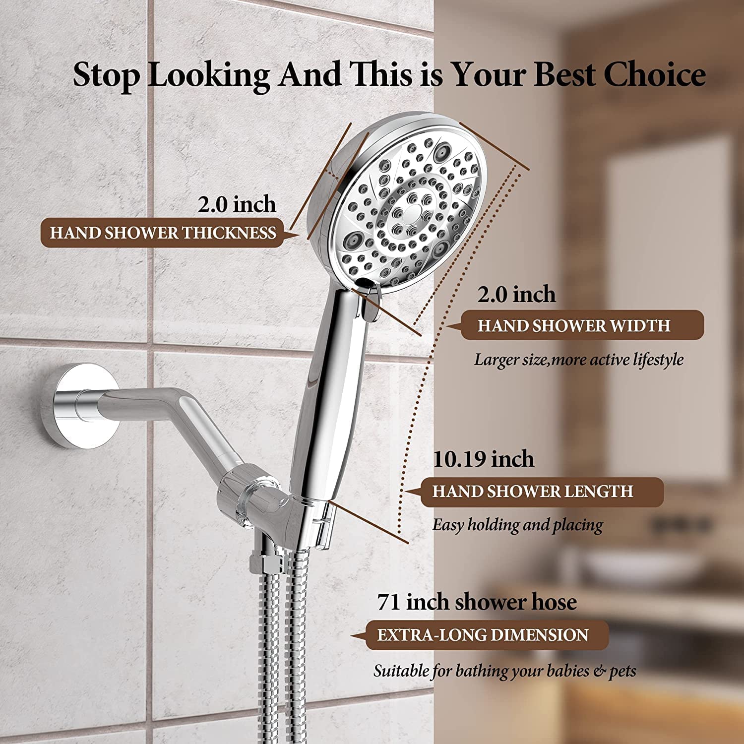 Handheld Shower System with Adjustable Bracket
