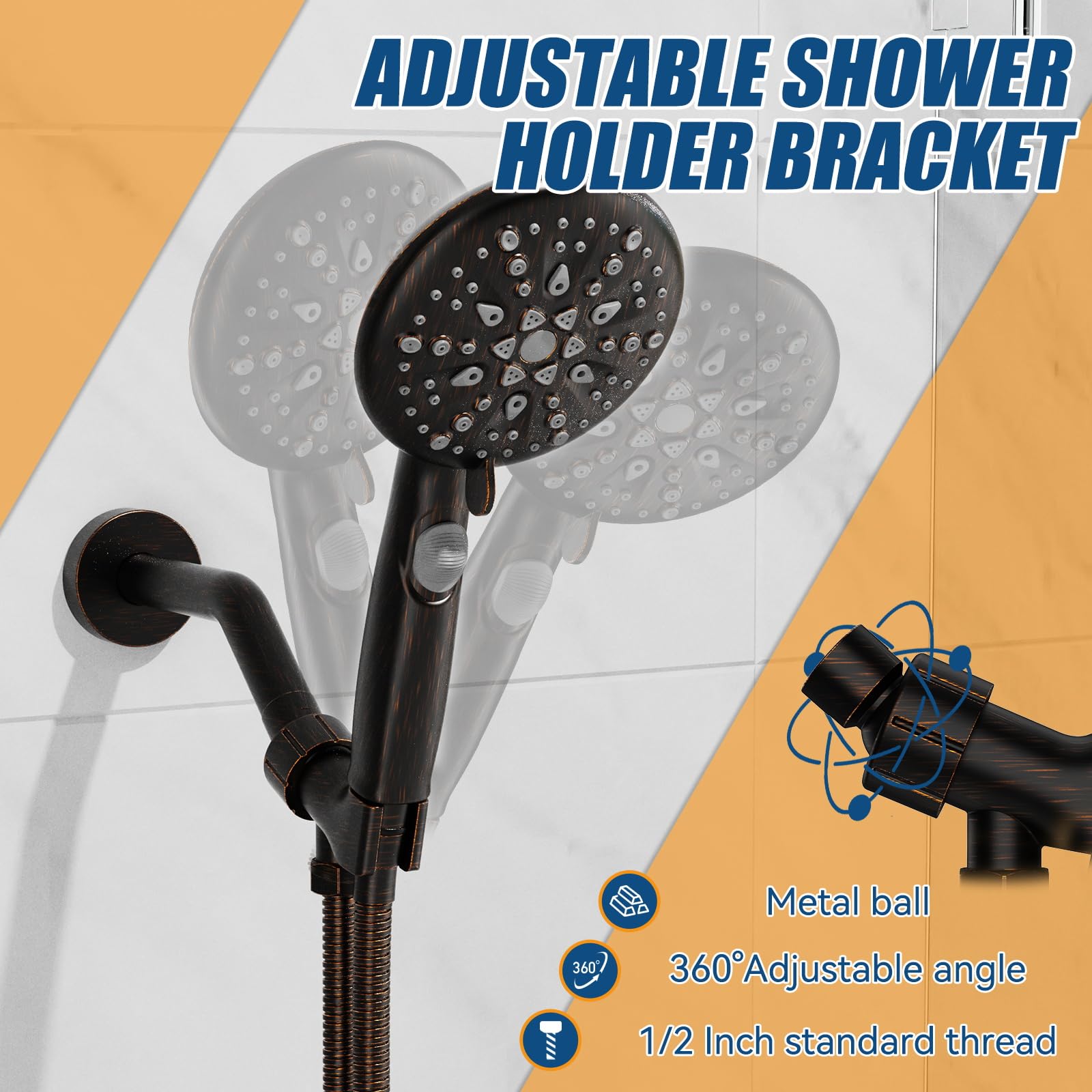 9-Mode High Pressure Handheld Shower with Pause Switch