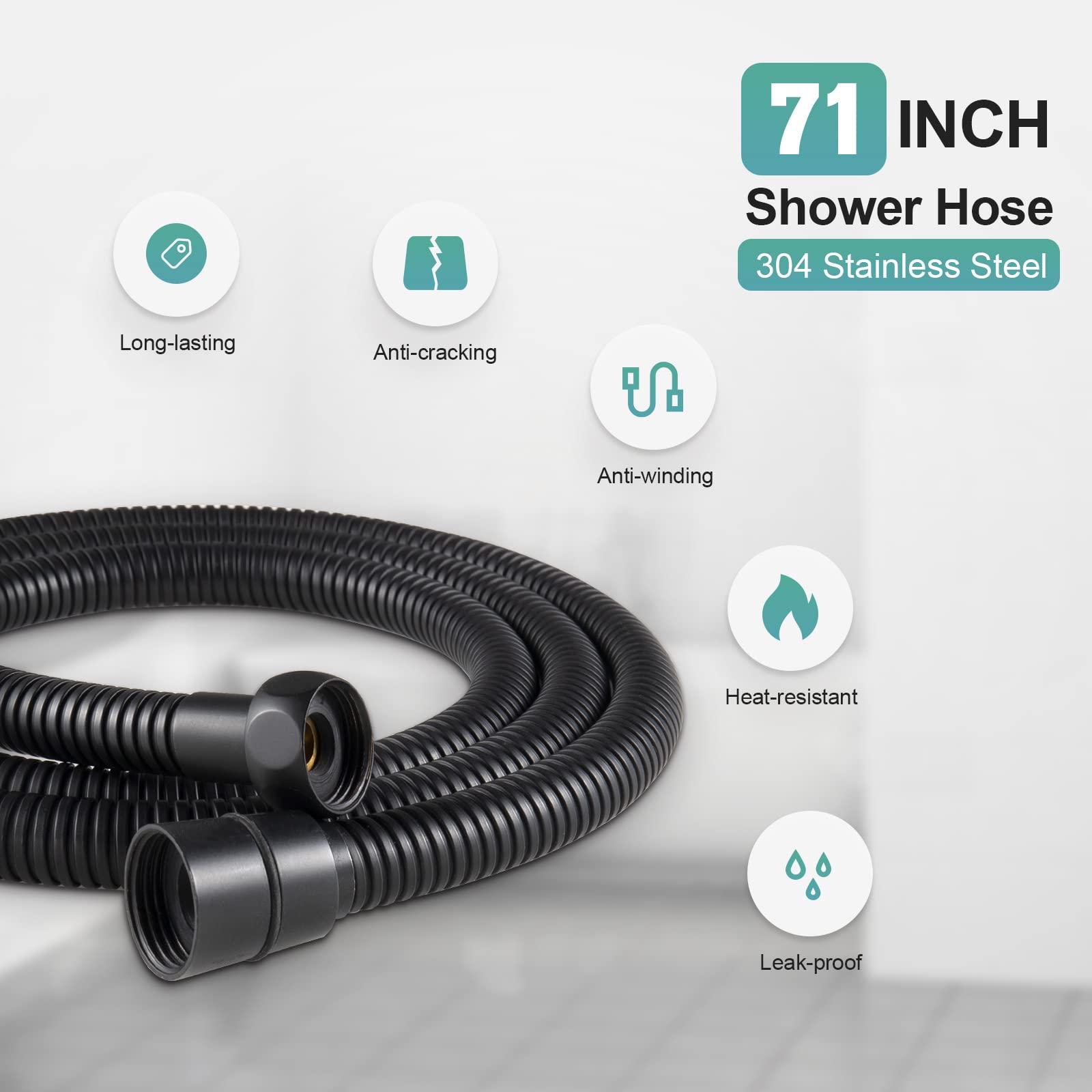 High-Pressure Handheld Shower with Adjustable Bracket