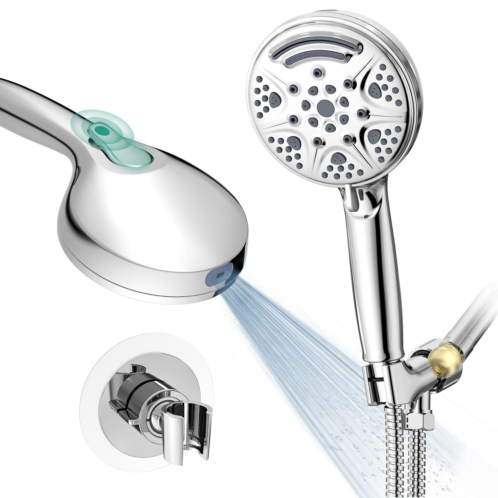 High-Pressure Handheld Shower with Adjustable Bracket