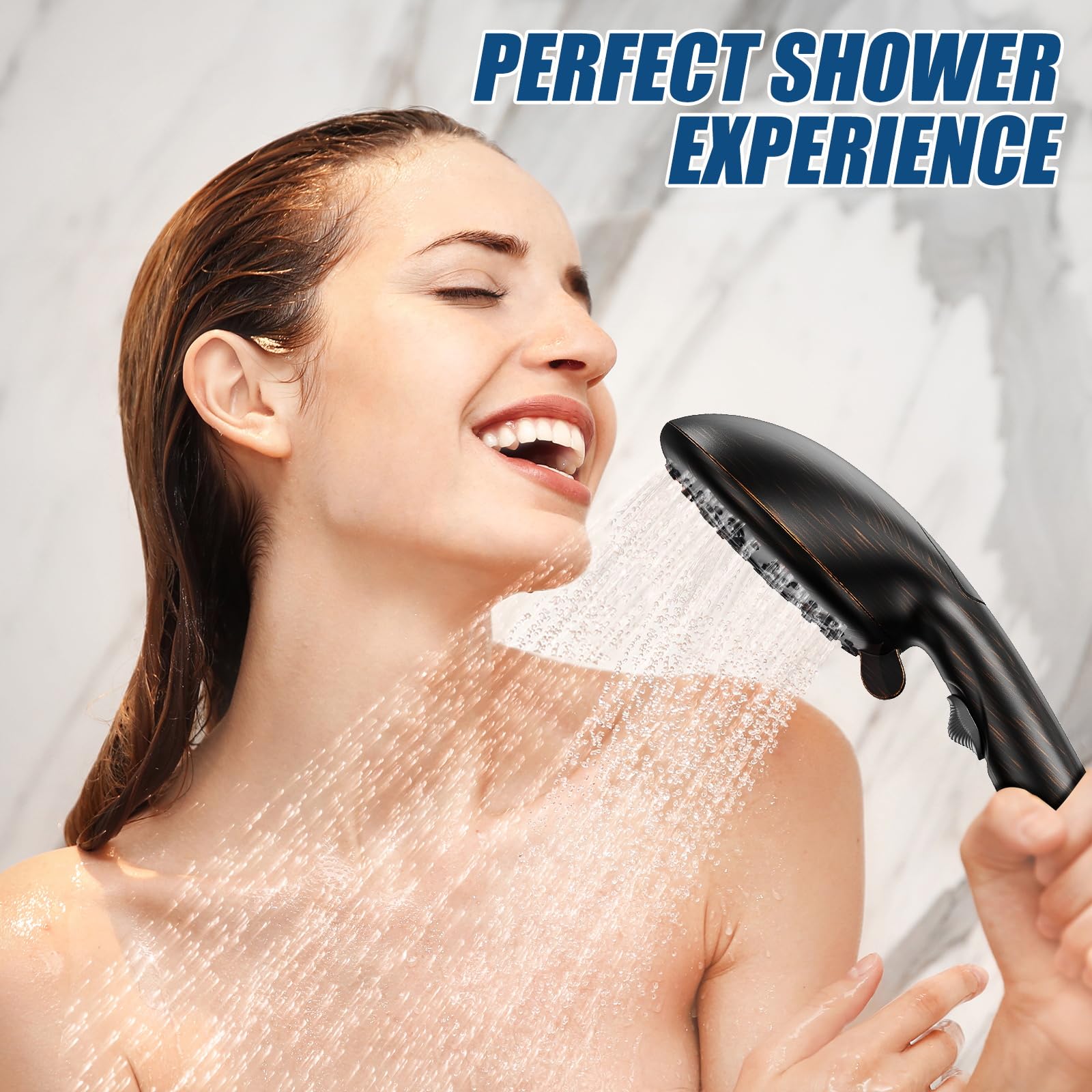 9-Mode High Pressure Handheld Shower with Pause Switch