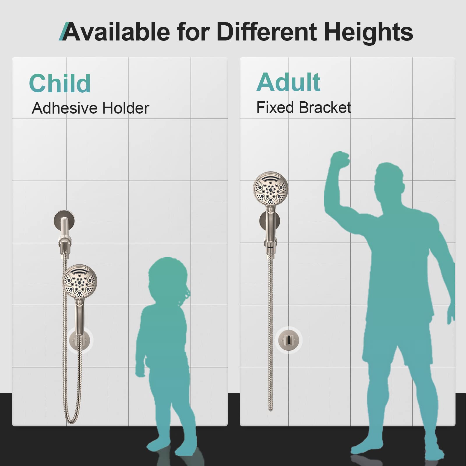 High-Pressure Handheld Shower with Adjustable Bracket