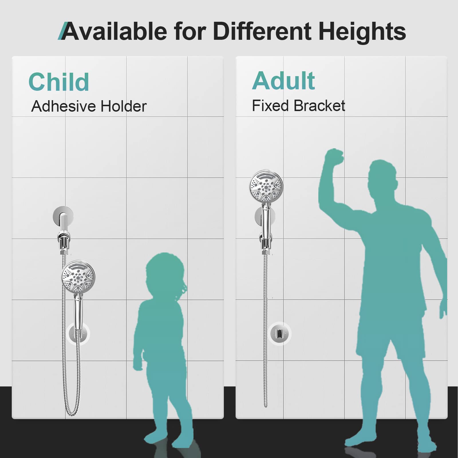 High-Pressure Handheld Shower with Adjustable Bracket