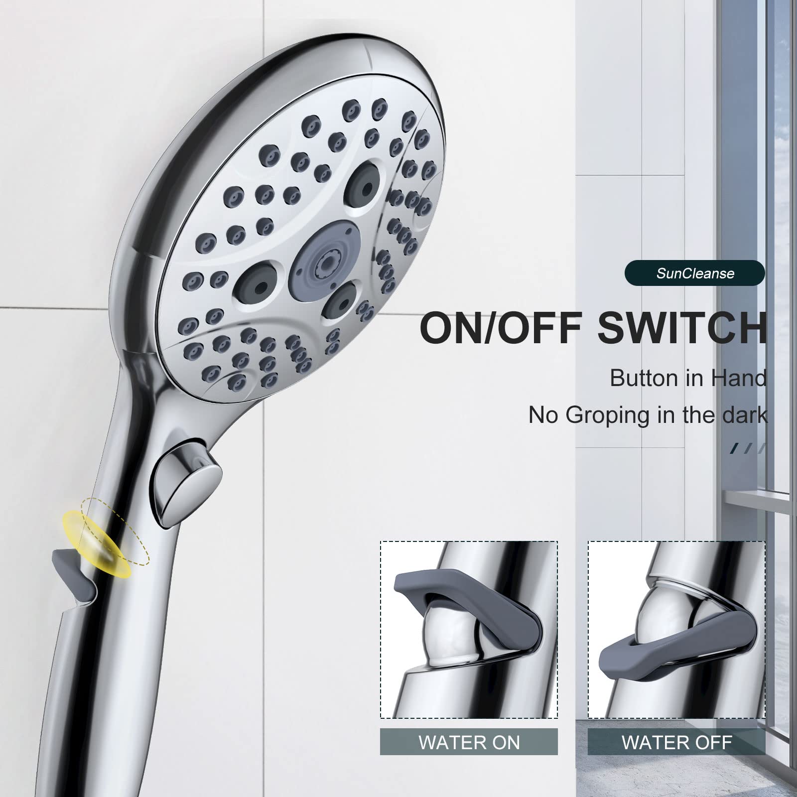 7-Setting Handheld Shower with Pause Switch
