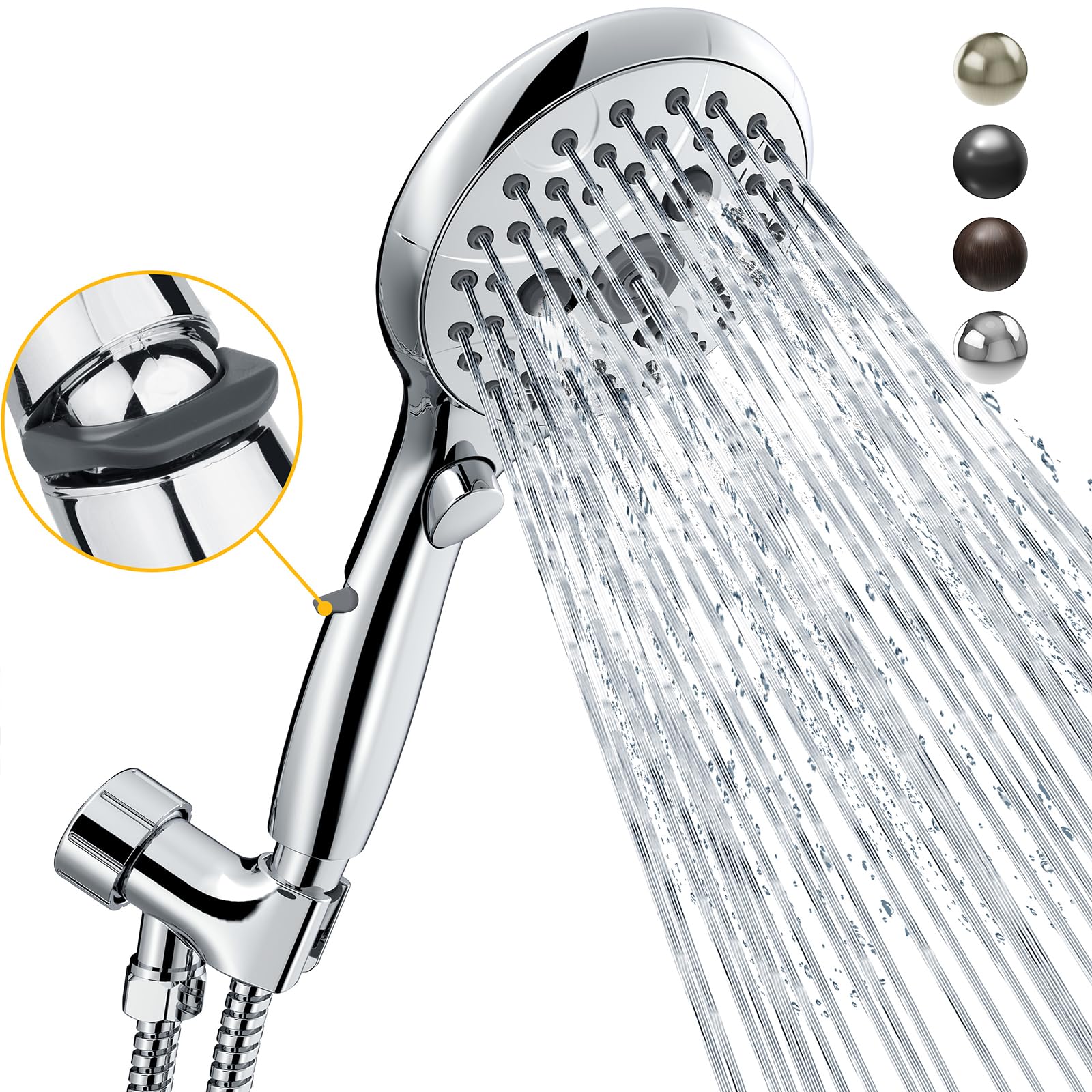 7-Setting Handheld Shower with Pause Switch