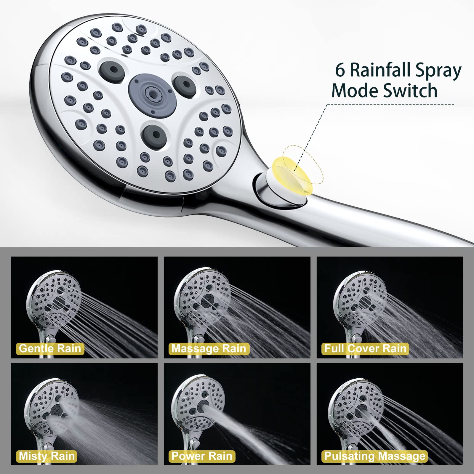 7-Setting Handheld Shower with Pause Switch