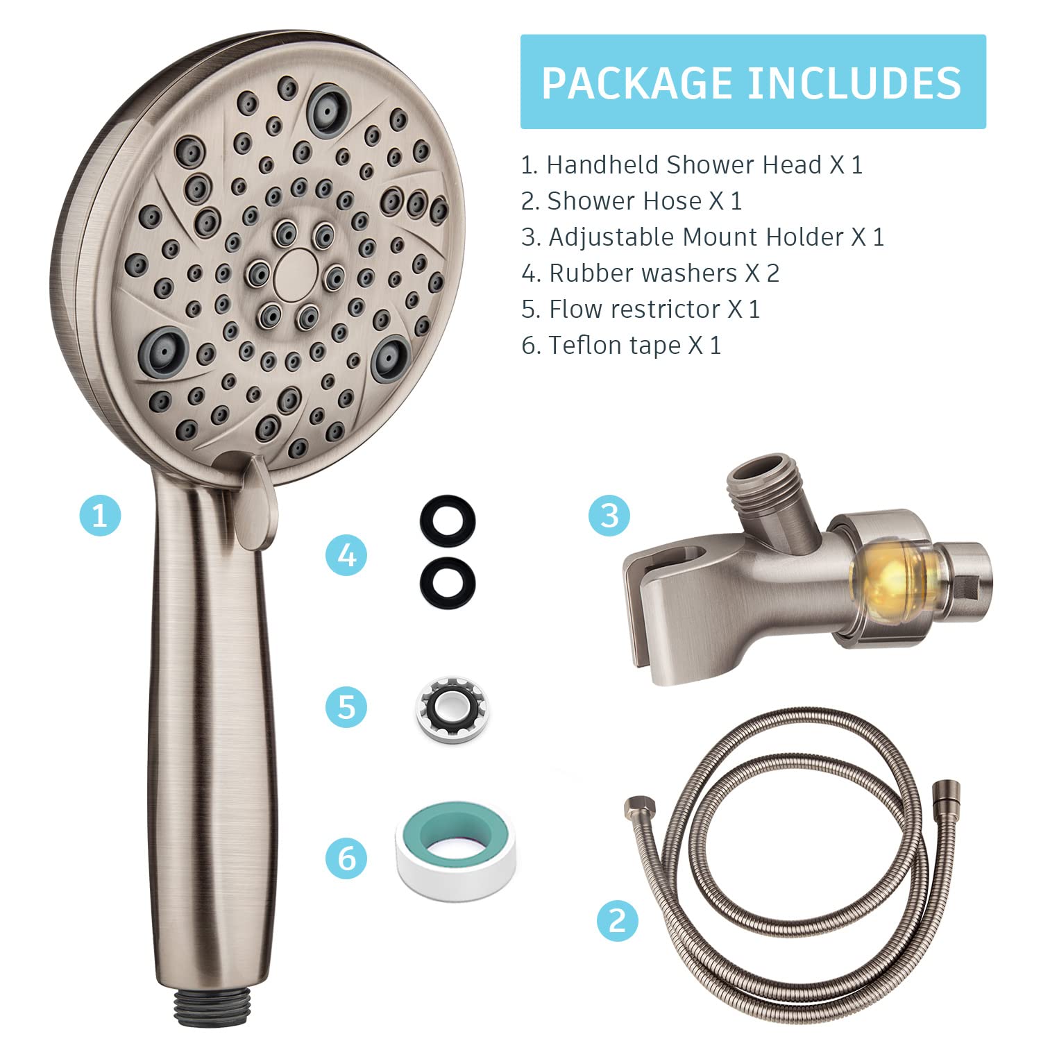 Handheld Shower System with Adjustable Bracket
