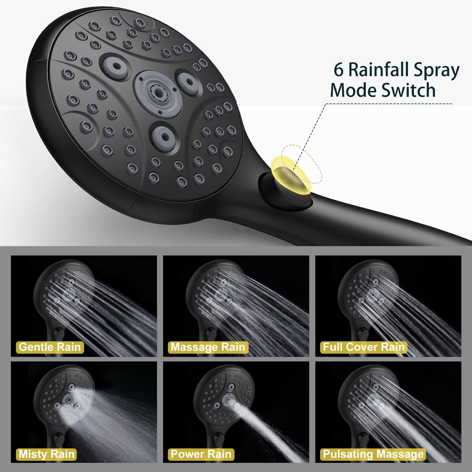 7-Setting Handheld Shower with Pause Switch