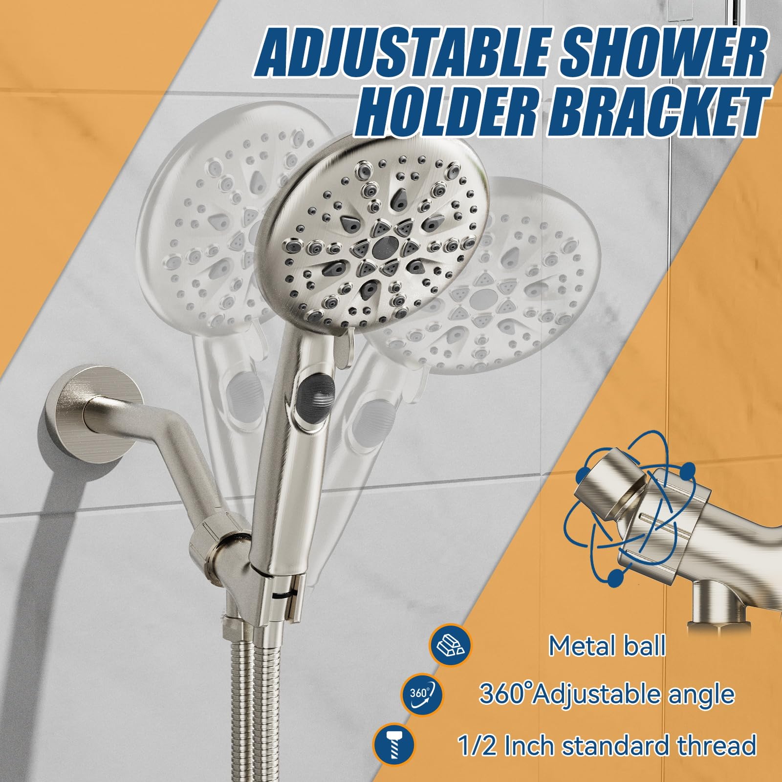 9-Mode High Pressure Handheld Shower with Pause Switch