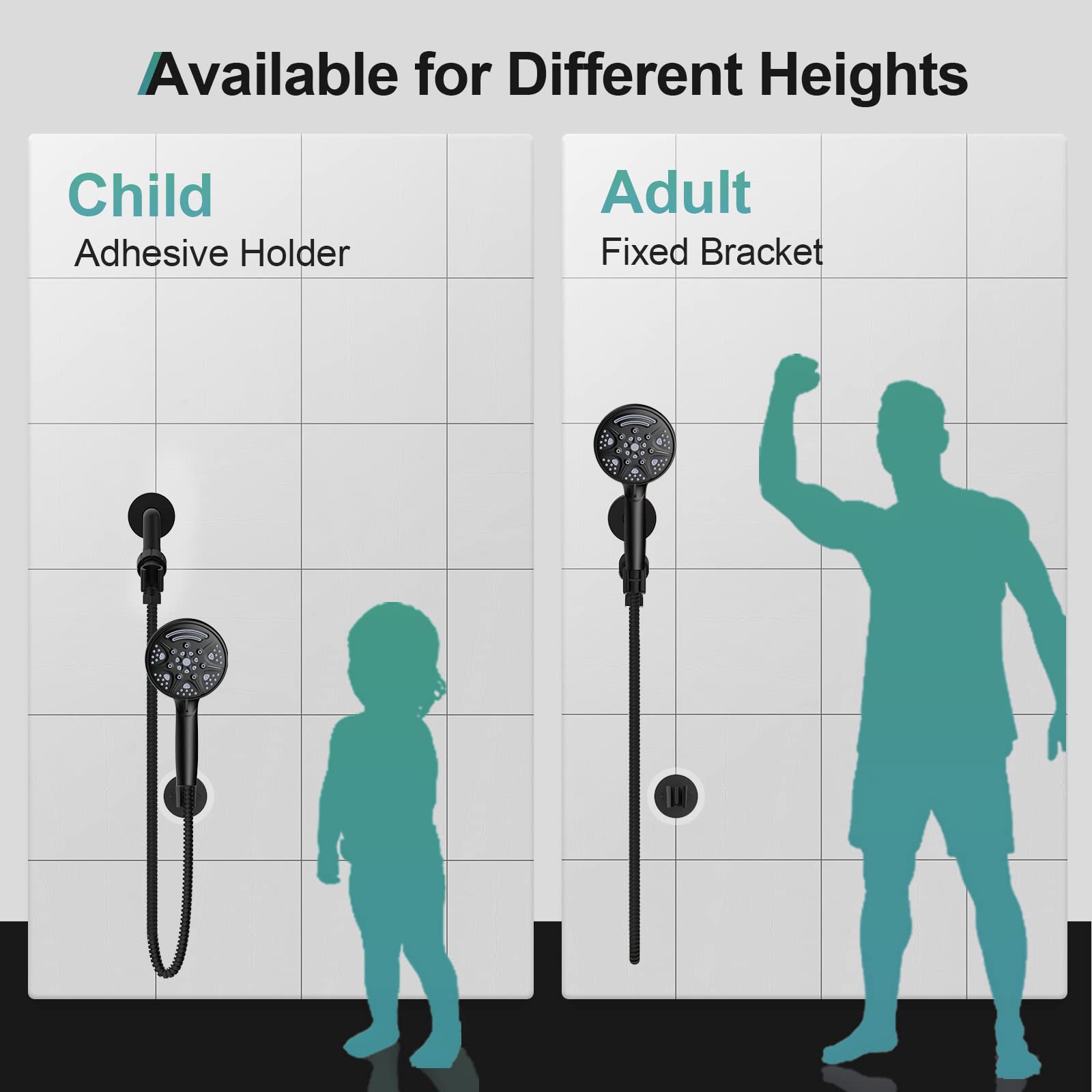 High-Pressure Handheld Shower with Adjustable Bracket