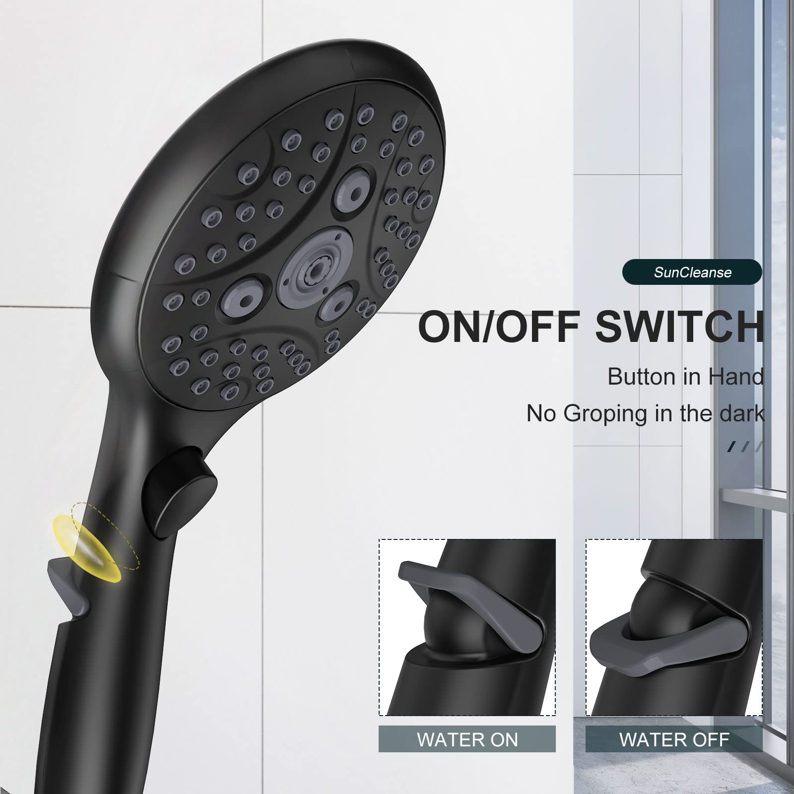 7-Setting Handheld Shower with Pause Switch