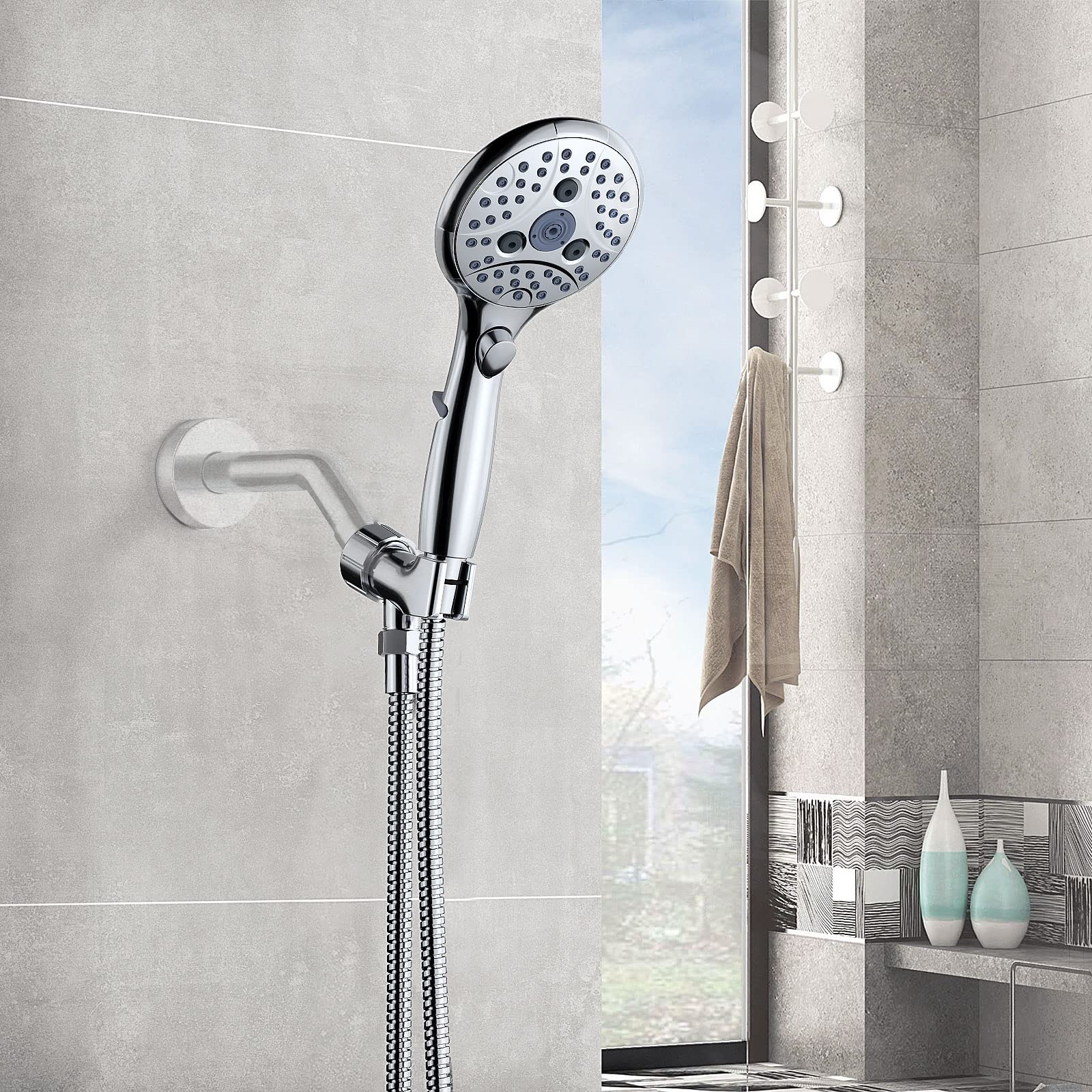 7-Setting Handheld Shower with Pause Switch