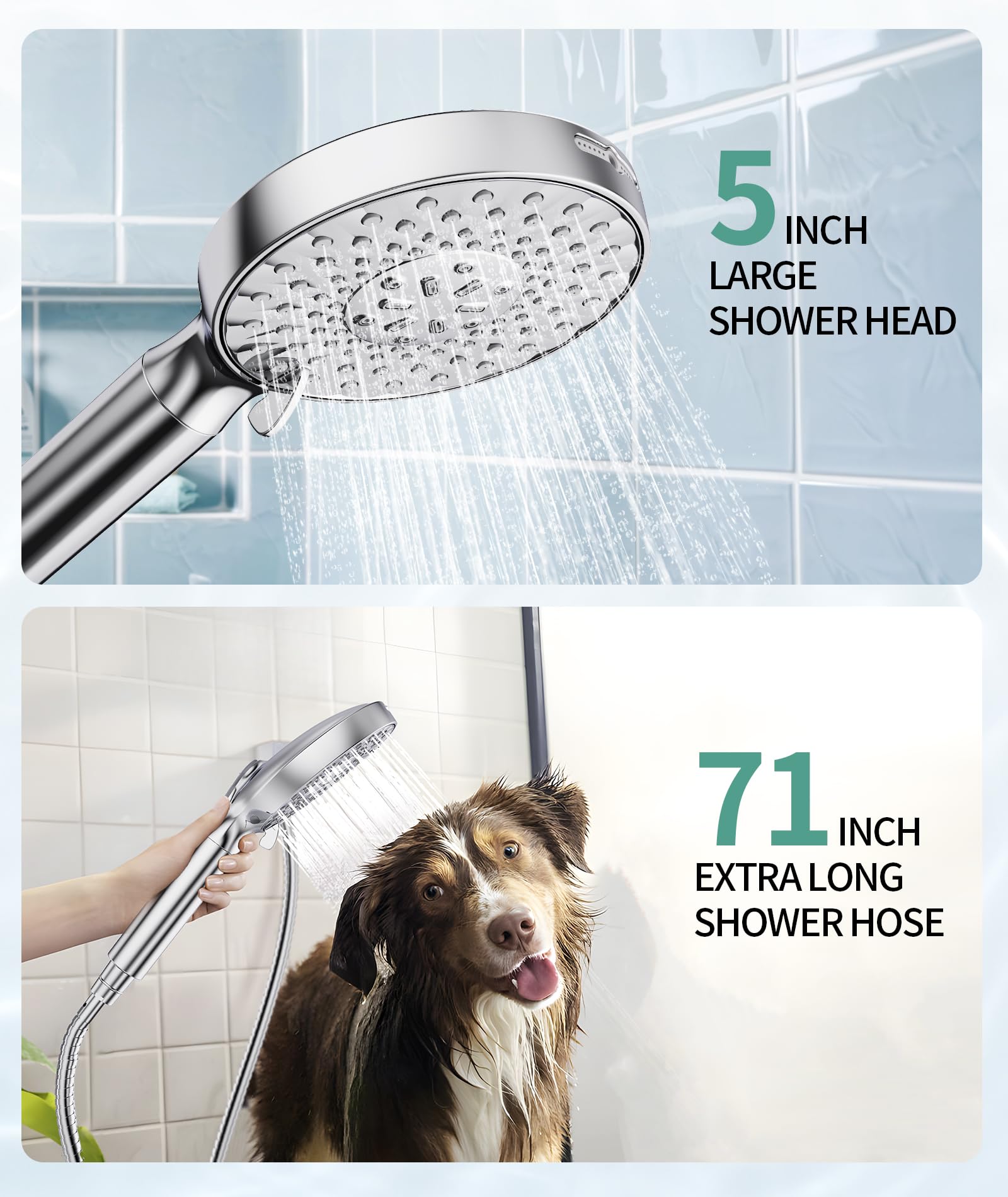 9-Setting Handheld Shower Set with Bracket