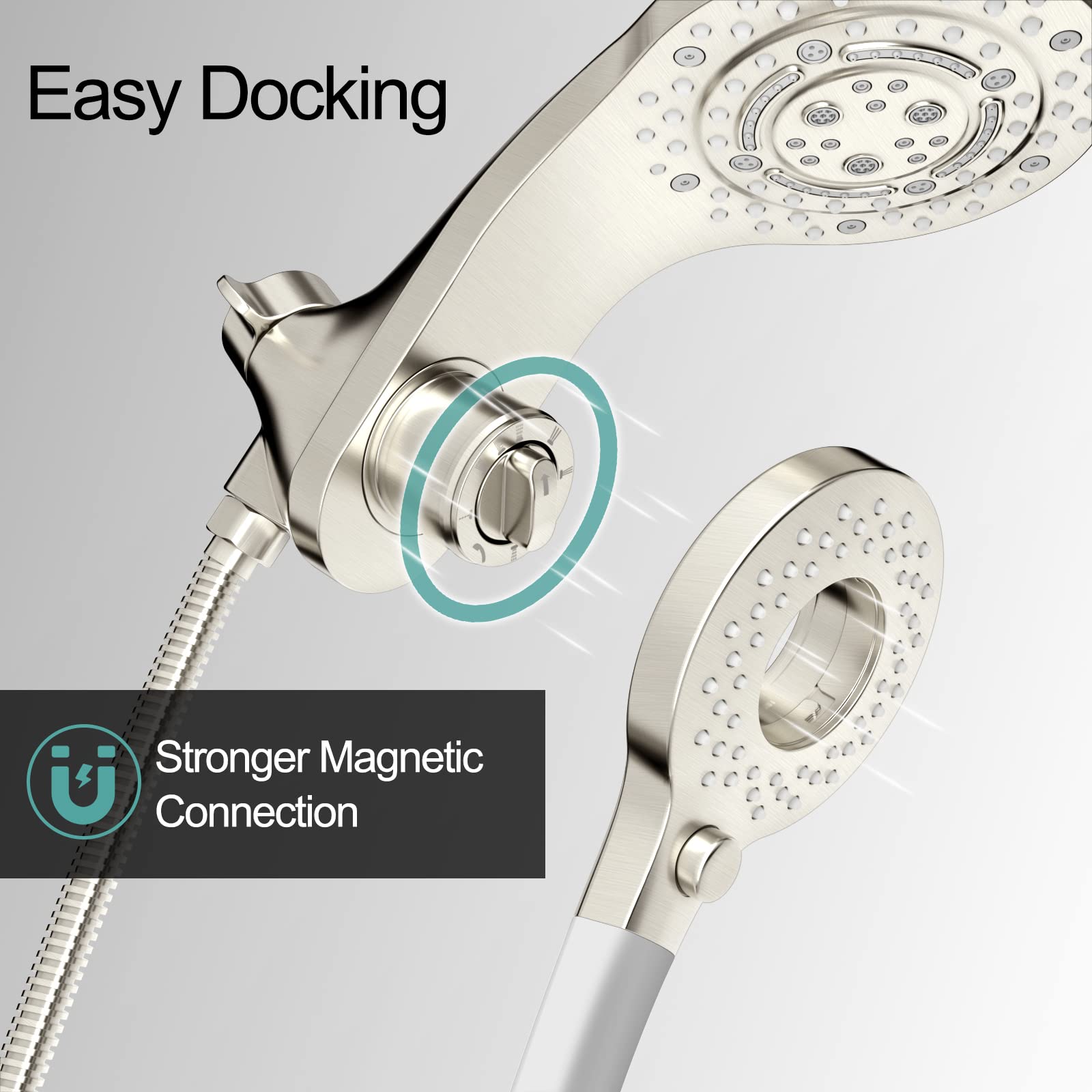 2-in-1 Rainfall Shower System with Handheld (9 Spray Modes)​​